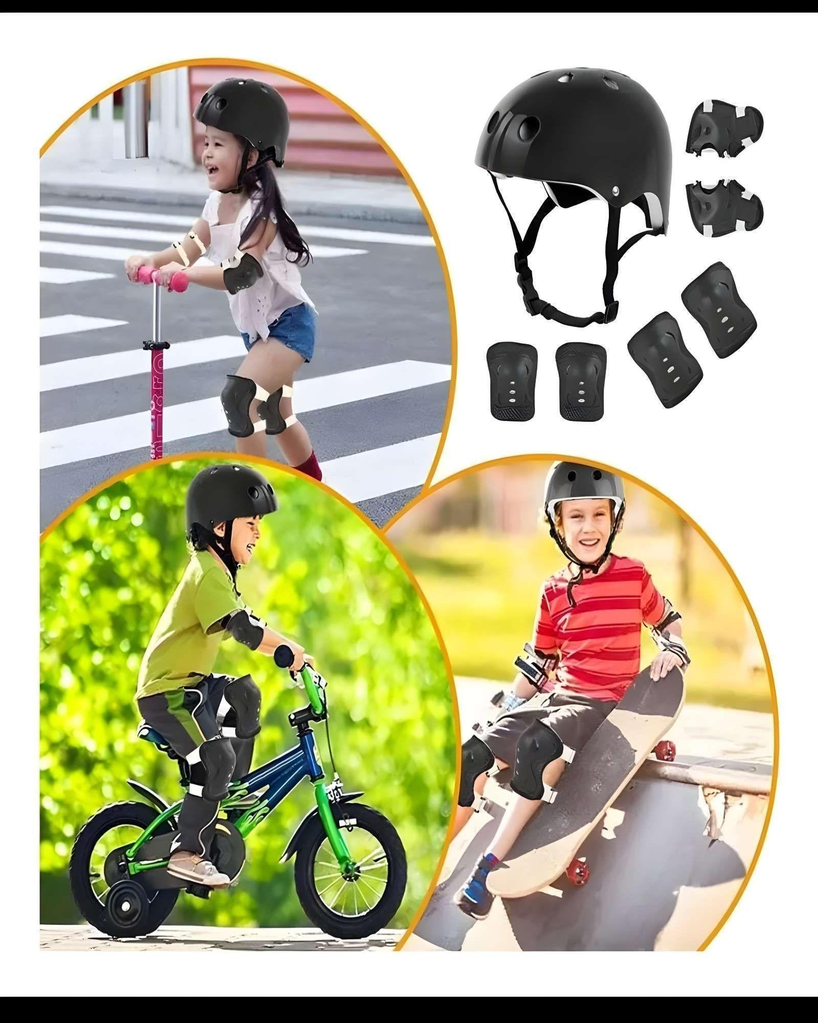 KIT DE PROTECCIÓN INFANTIL PARA PATINES NEGRO-3