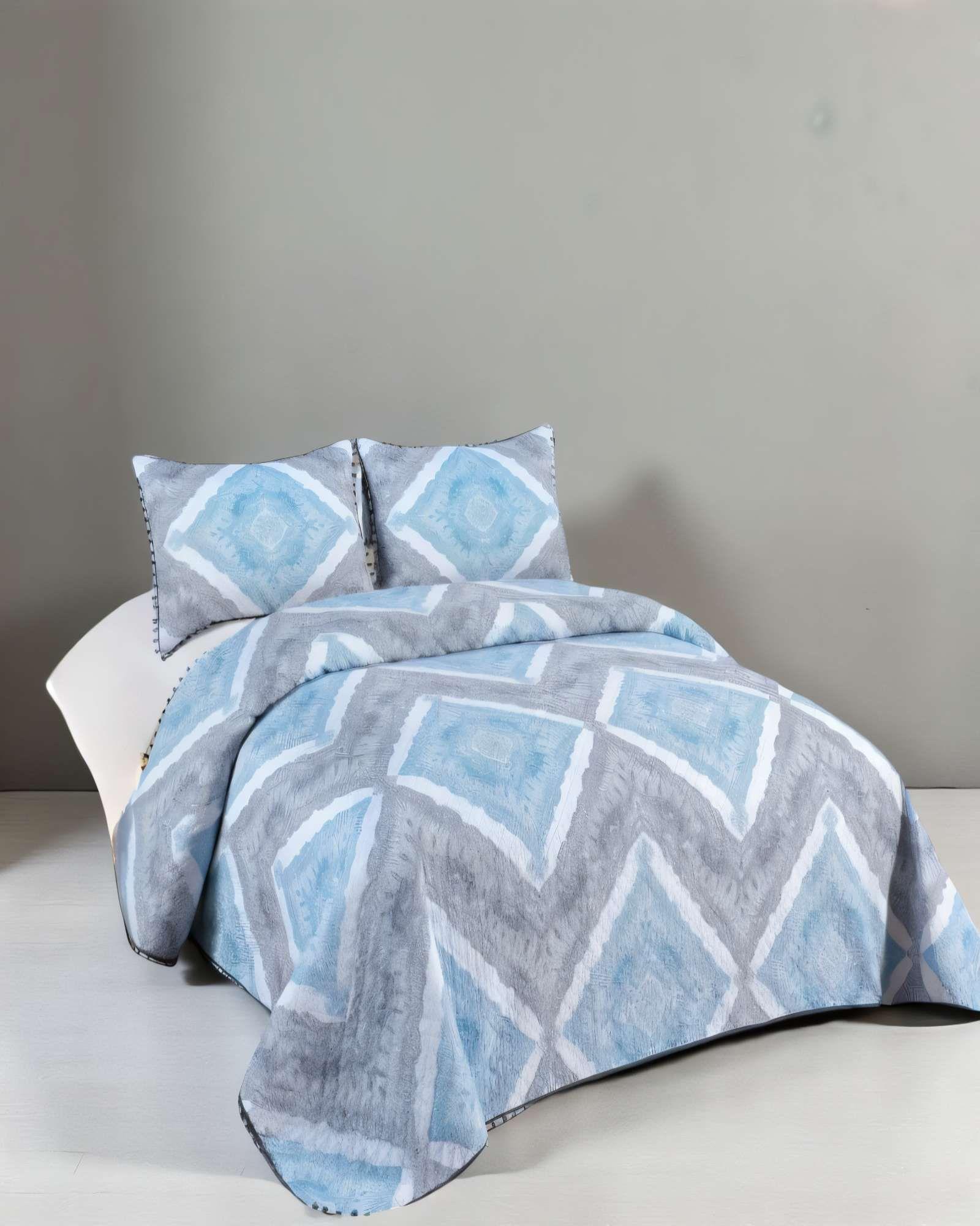 CUBRECAMA DE VERANO CON DISENO Y POMPON KING MULTICOLOR 04-2