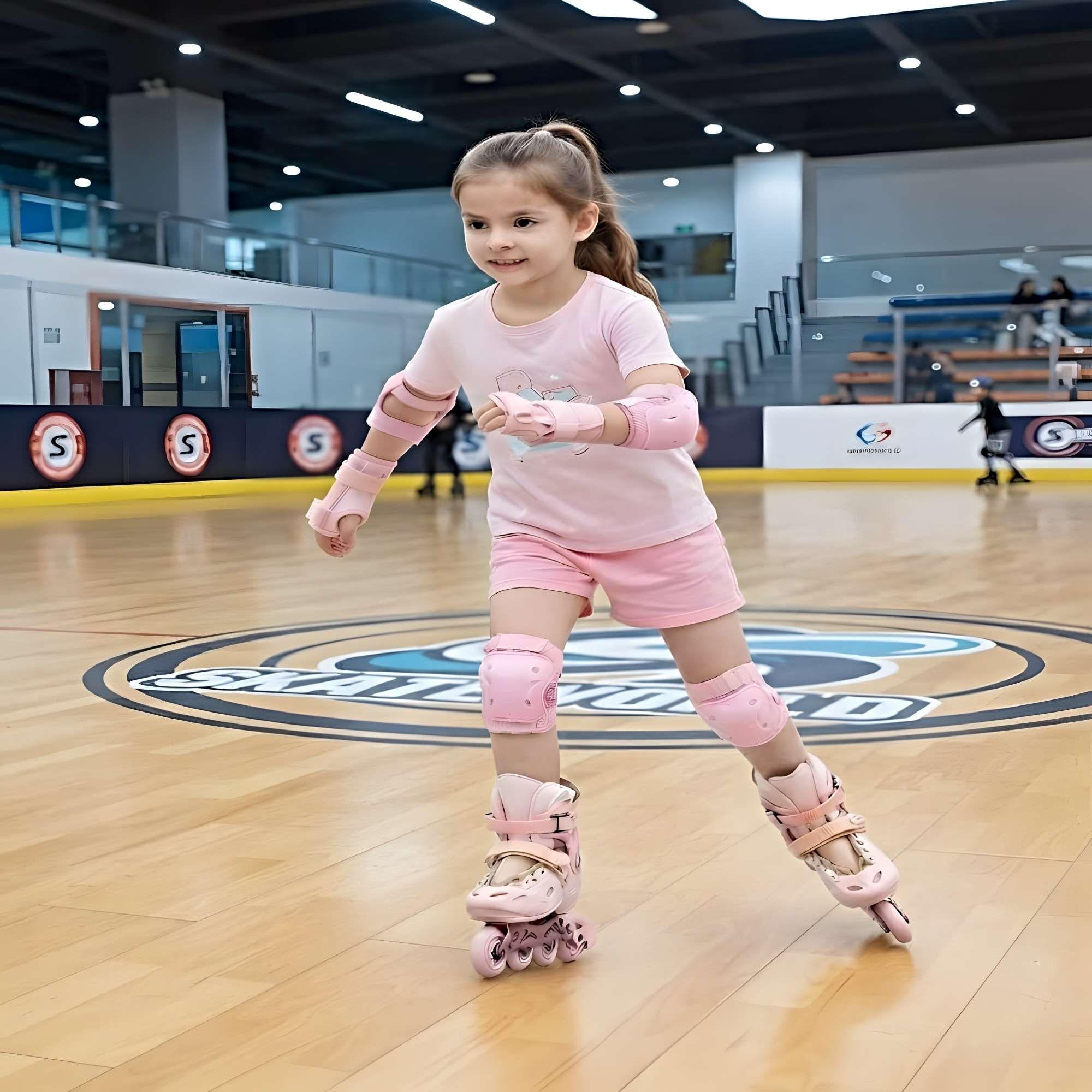 PATIN LINEAL CON LUCES Y KIT TALLA M 33-35 ROSA1-3