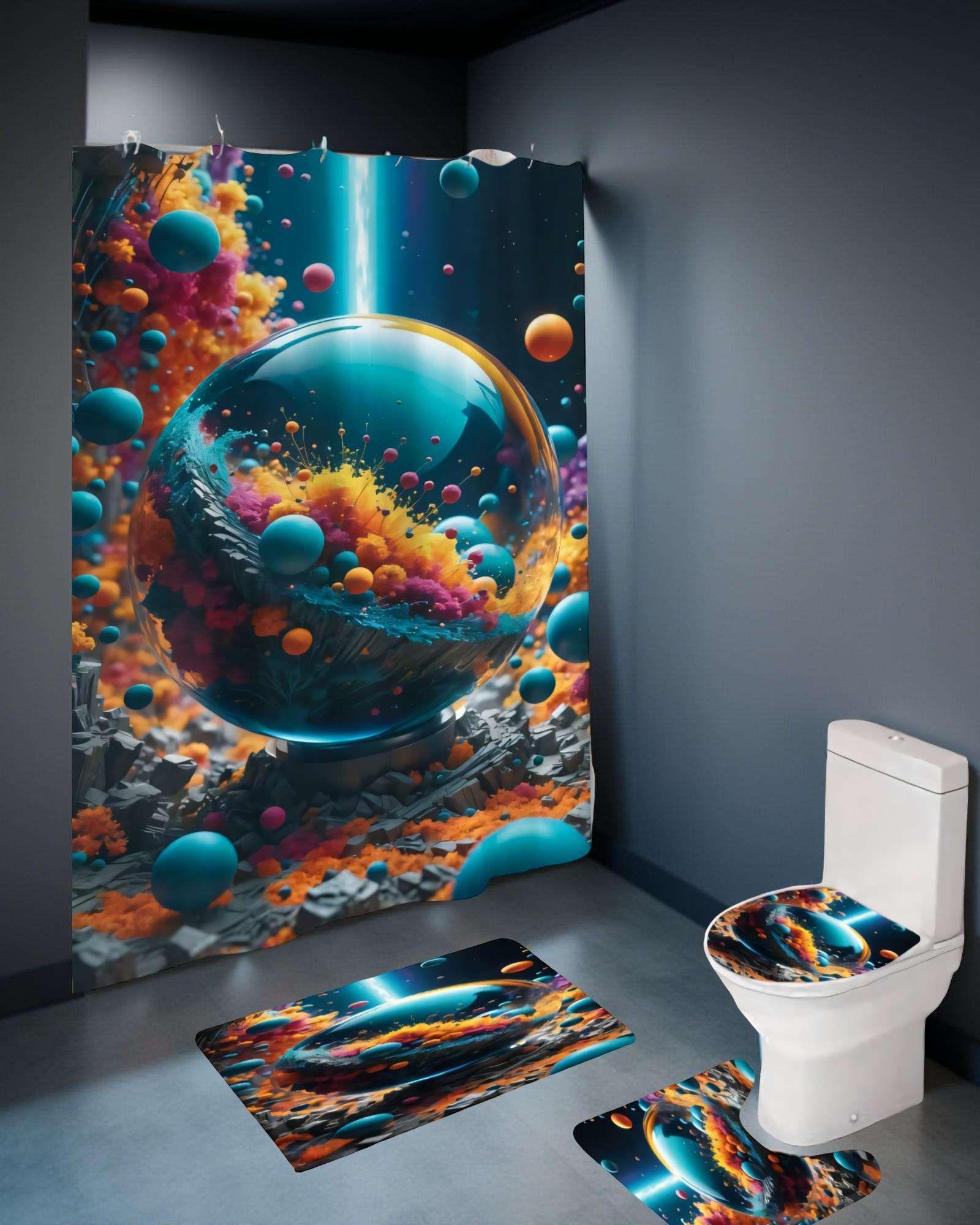 SET DE 4 PIEZAS PARA BAÑO CON ESTAMPADO 23-3