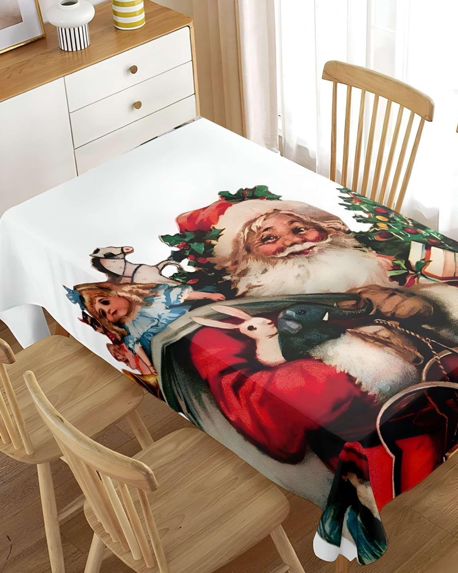 MANTEL NAVIDEÑO ANTIMANCHAS 140 cm x 220 cm JUGUETES-2