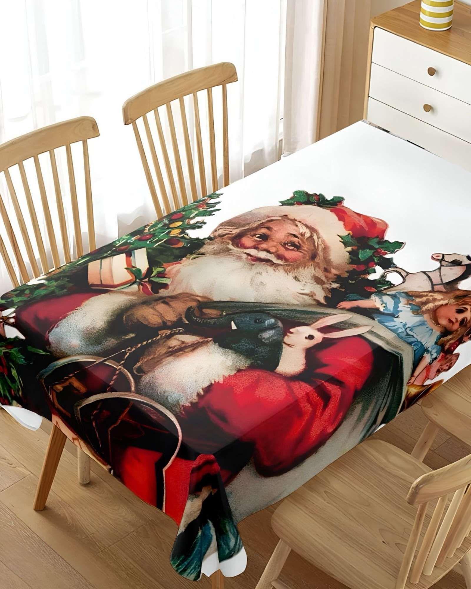 MANTEL NAVIDEÑO ANTIMANCHAS 140 cm x 220 cm JUGUETES-3