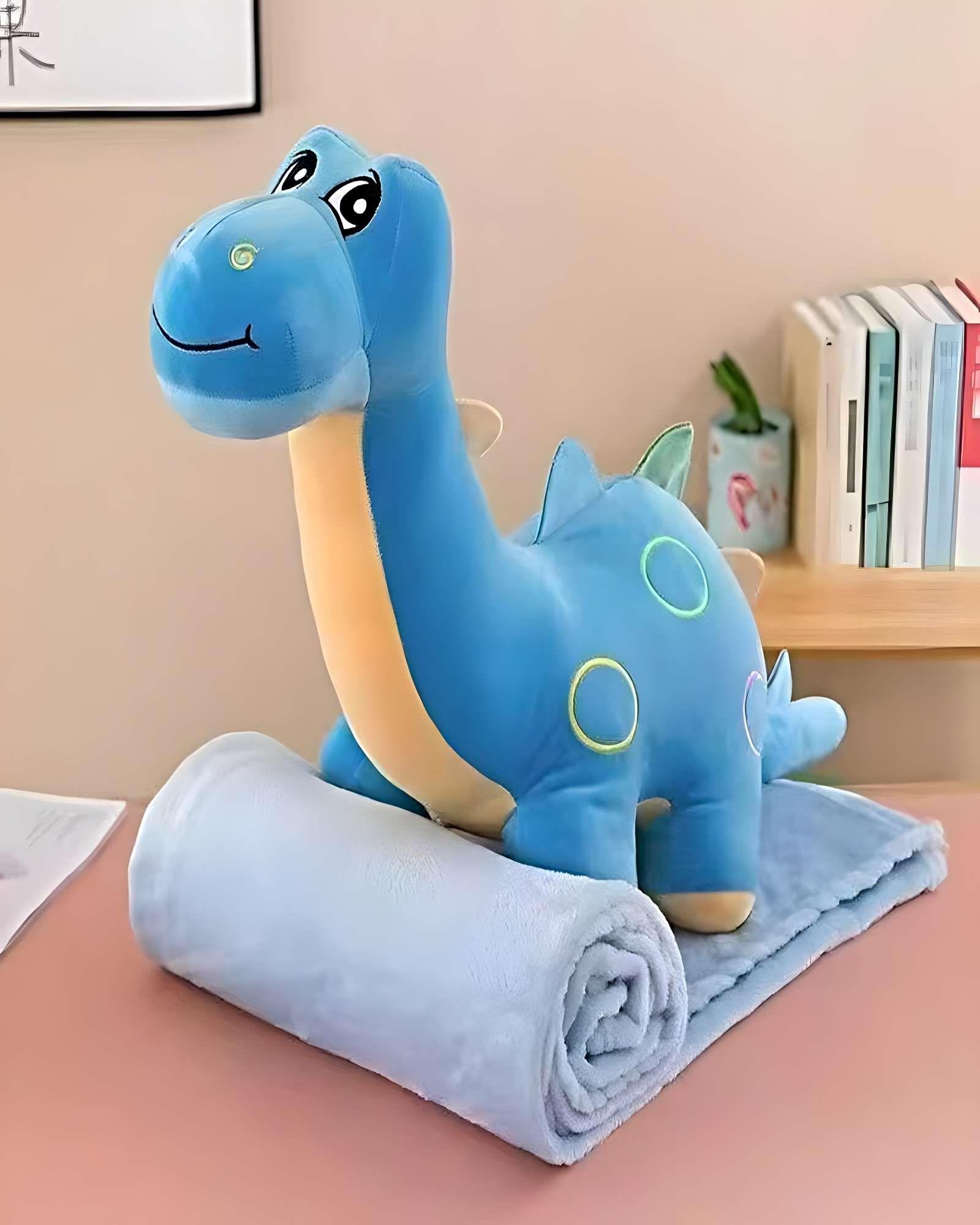 Peluche Almohadilla Decorativa + Manta Térmica de 1 Plaza celeste1-3