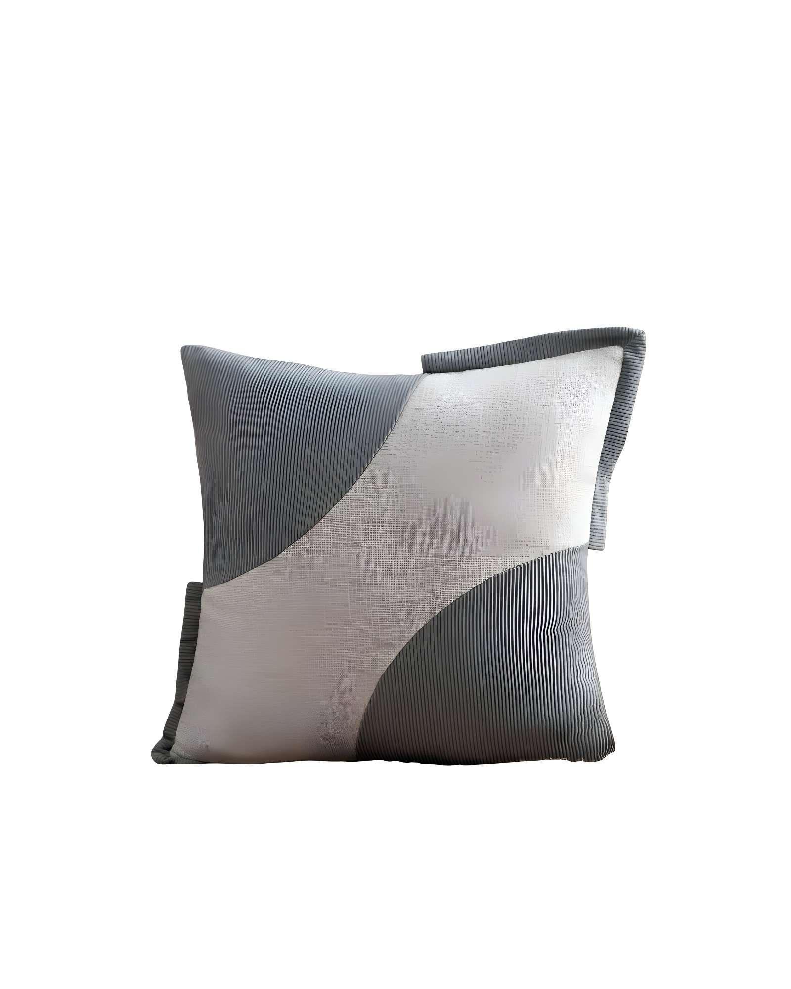 PACK DE 2 FUNDAS DE COJINES DISEÑO TELA PANA EMPALMADO 45CM X 45 CM GRIS CLARO-1