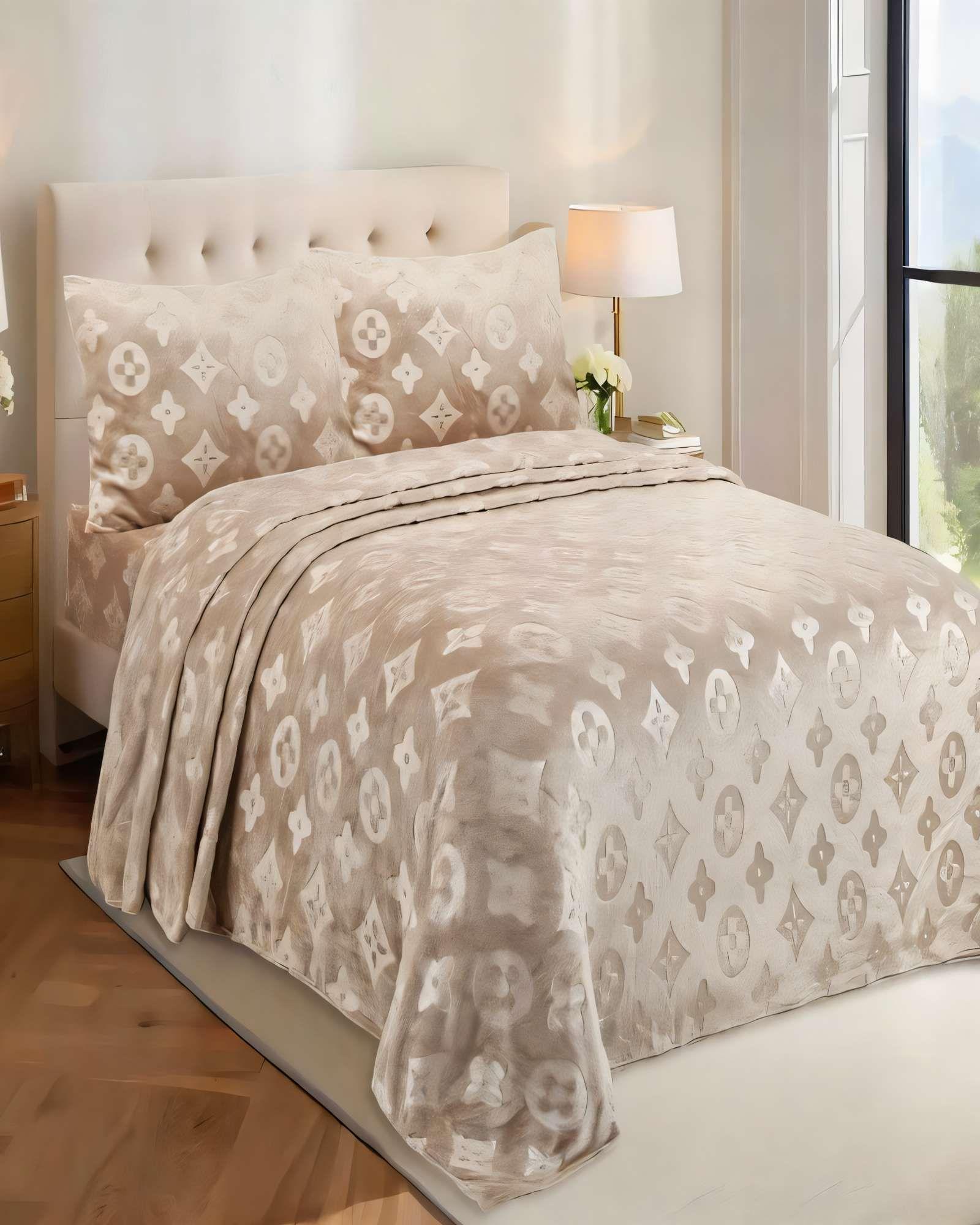 JUEGO DE SABANA POLAR PLUSH KING COLOR BEIGE-2