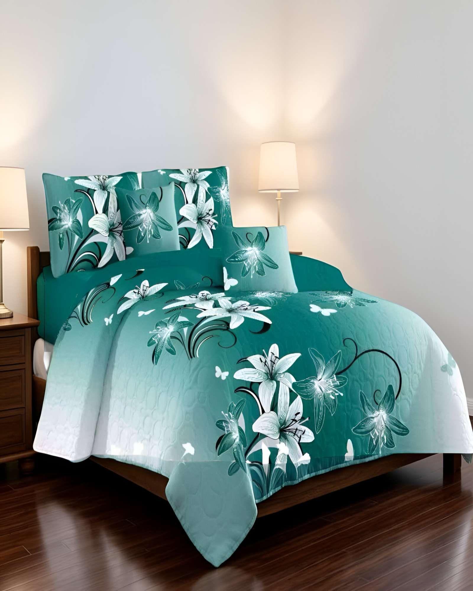 CUBRECAMA QUILT DE VERANO KING CON DISENO 14-2