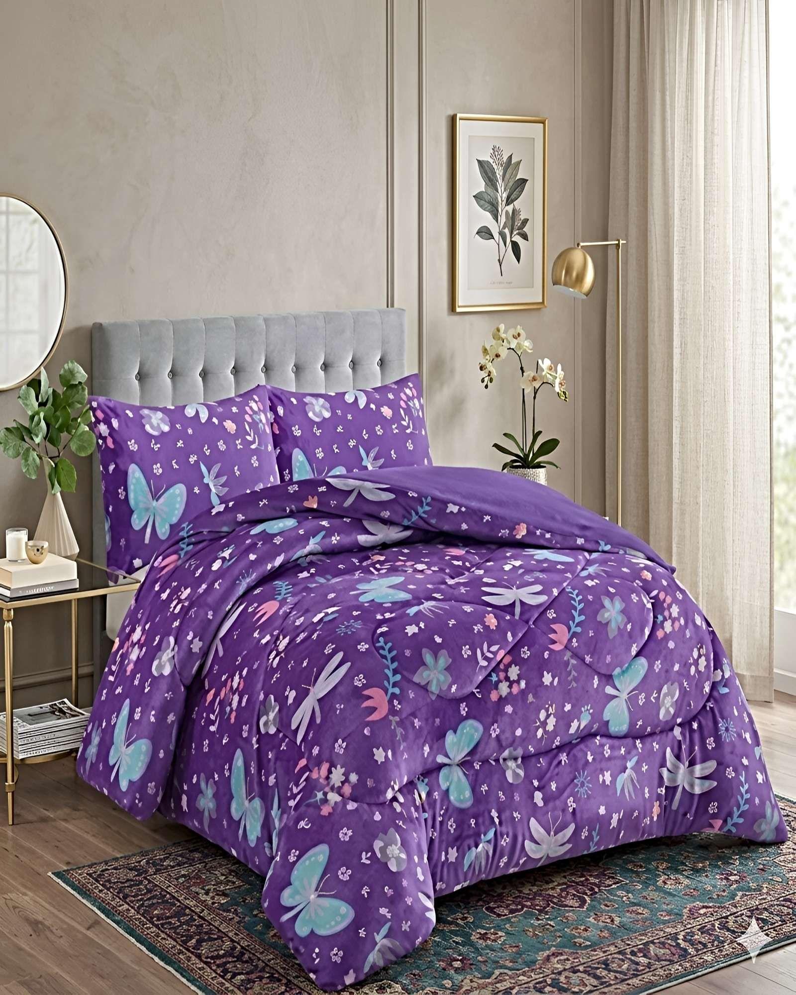 COBERTOR DE INVIERNO PLUSH 2 PLAZAS 230X250CM LILA-3