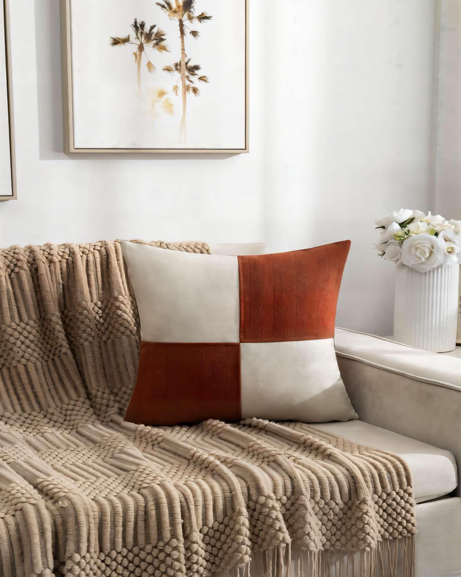 PACK DE 2 FUNDAS DE COJIN 45CMX45CM CHENILLE ROMBO COLOR BURDEO-3