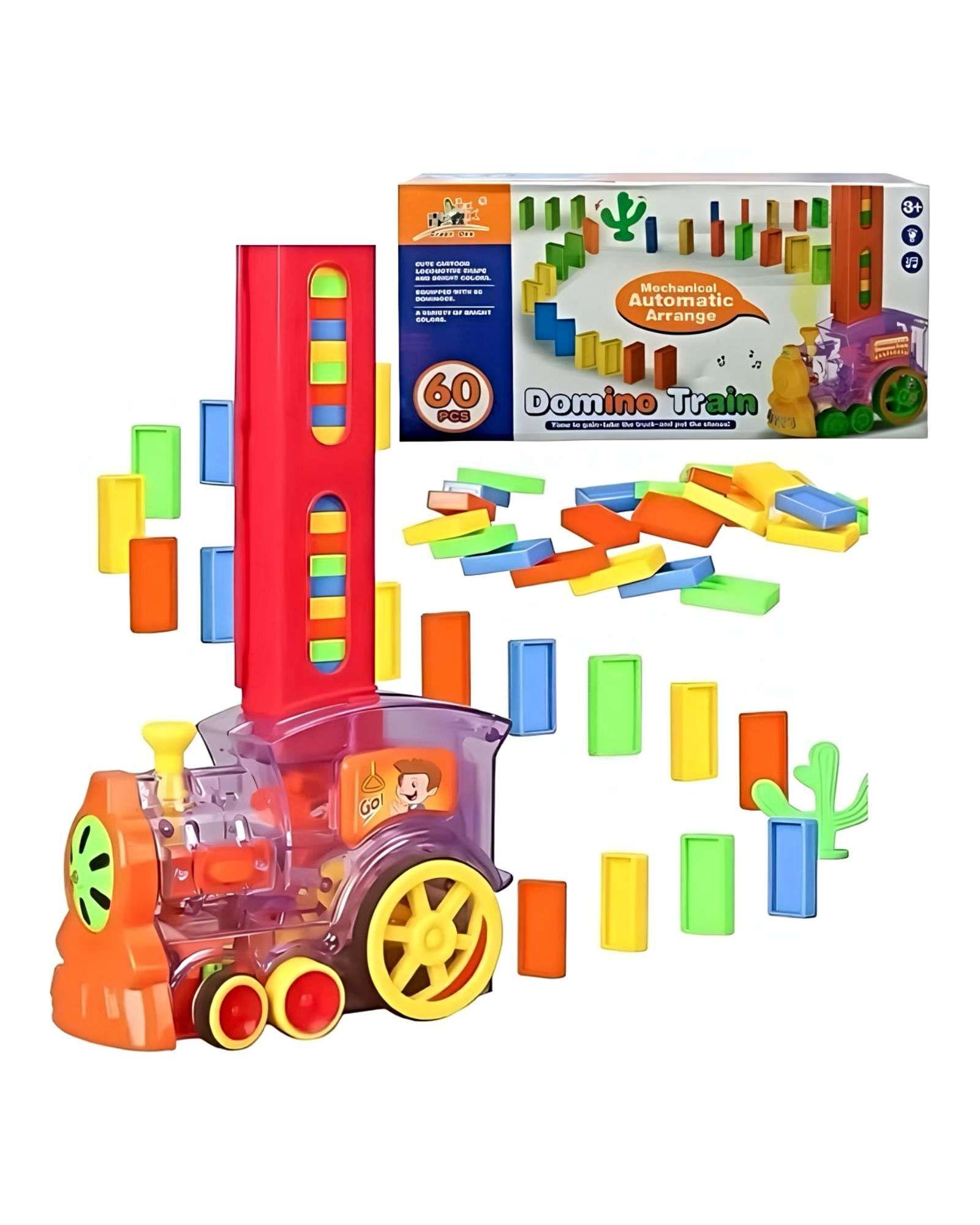 Tren de Dominó para Niños: Pone 80 Fichas con Luz y Sonido-0