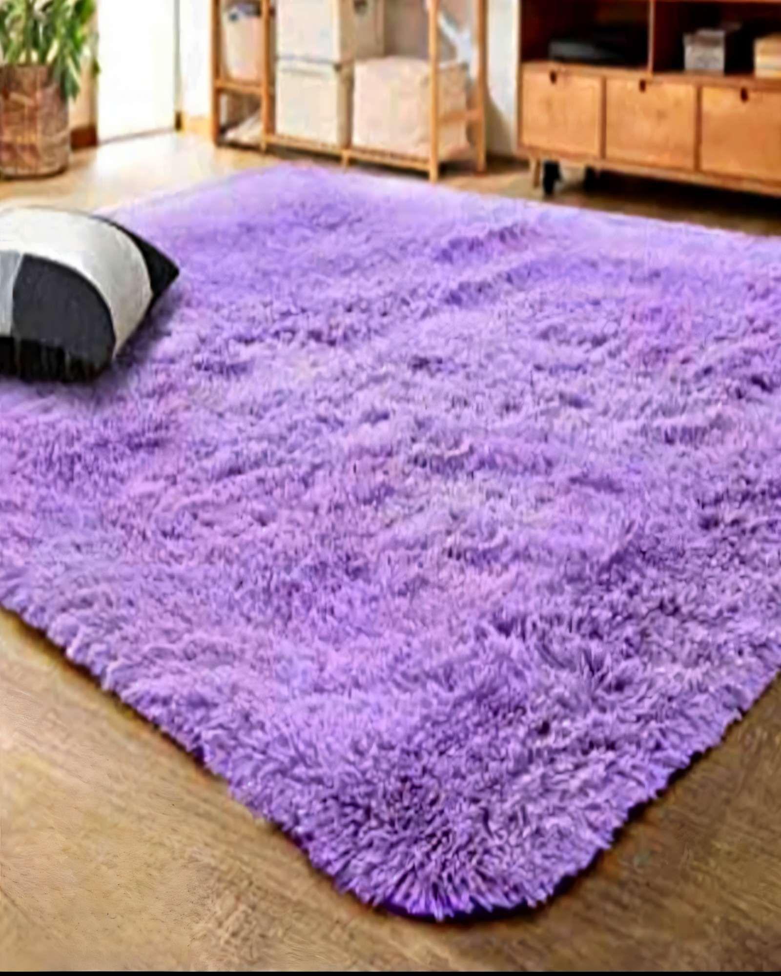 ALFOMBRA PELUDA 200X240  PREMIUM COLOR MORADO 1-2