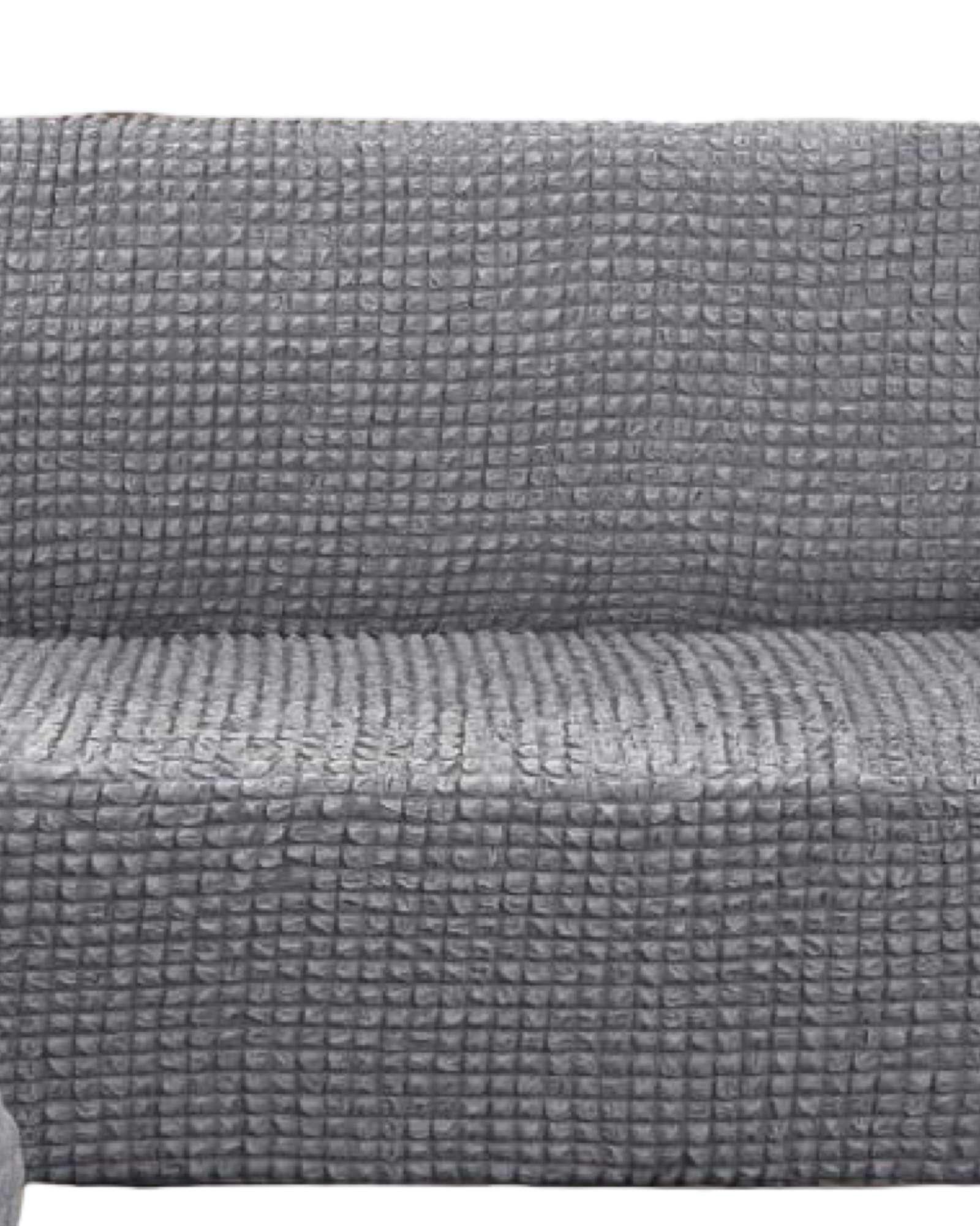 SET DE FUNDAS DE SOFA 3+1+1 - DISEÑO CUADRILLE GRIS-2