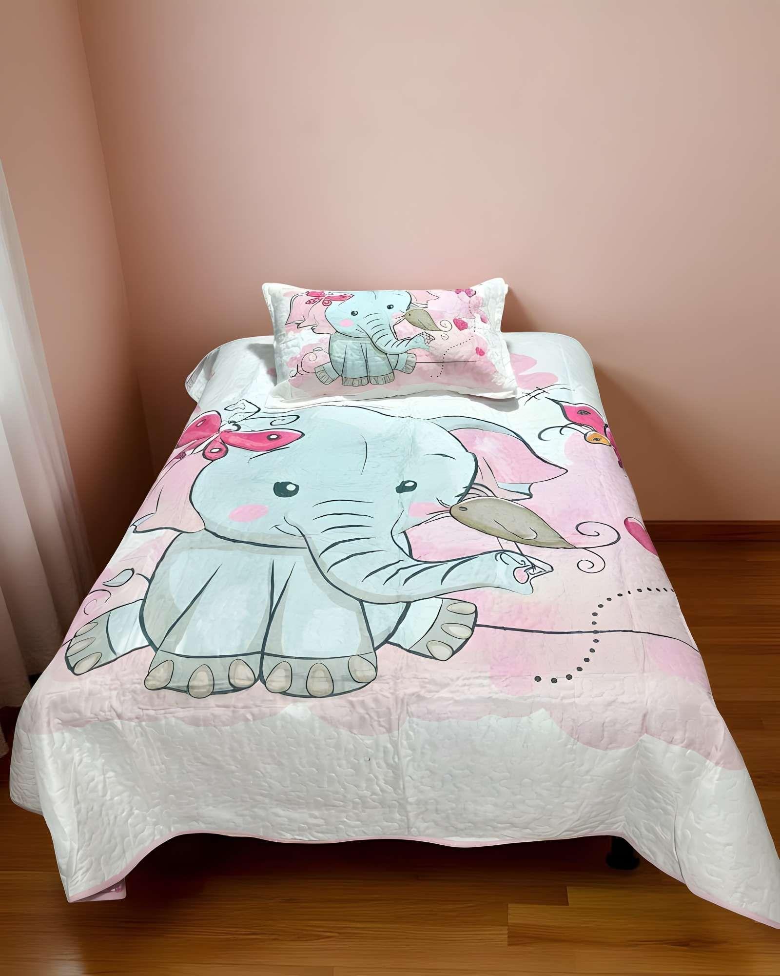 CUBRECAMA QUILT DE VERANO PLAZA Y MEDIA BLANCO 04-2