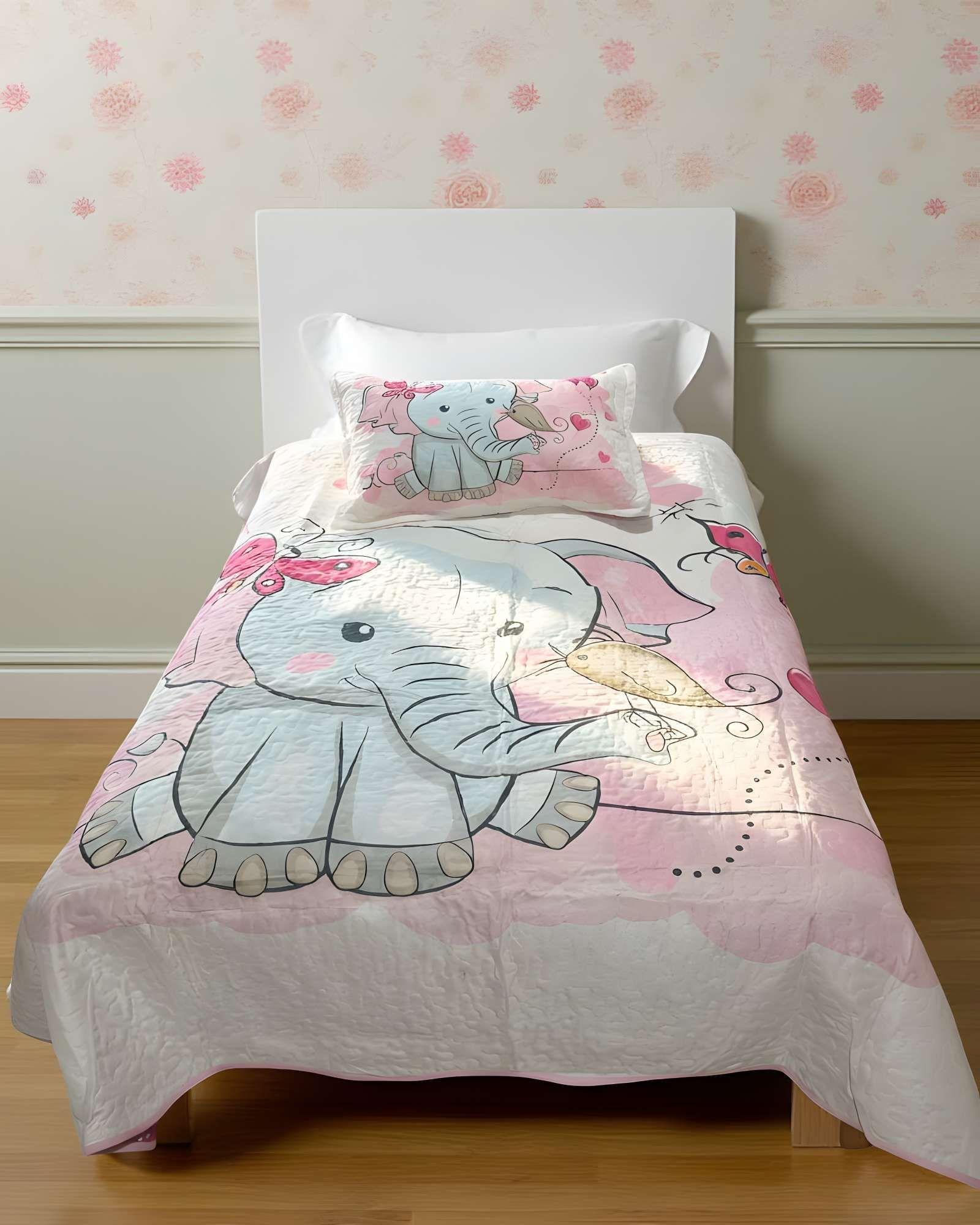 CUBRECAMA QUILT DE VERANO PLAZA Y MEDIA BLANCO 04-3