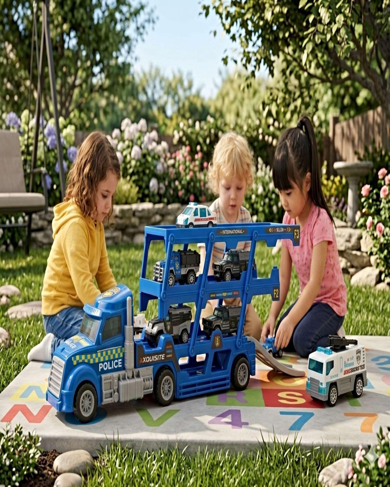 CAMION POLICIA CON LANZADOR Y 6 VEHICULOS-3