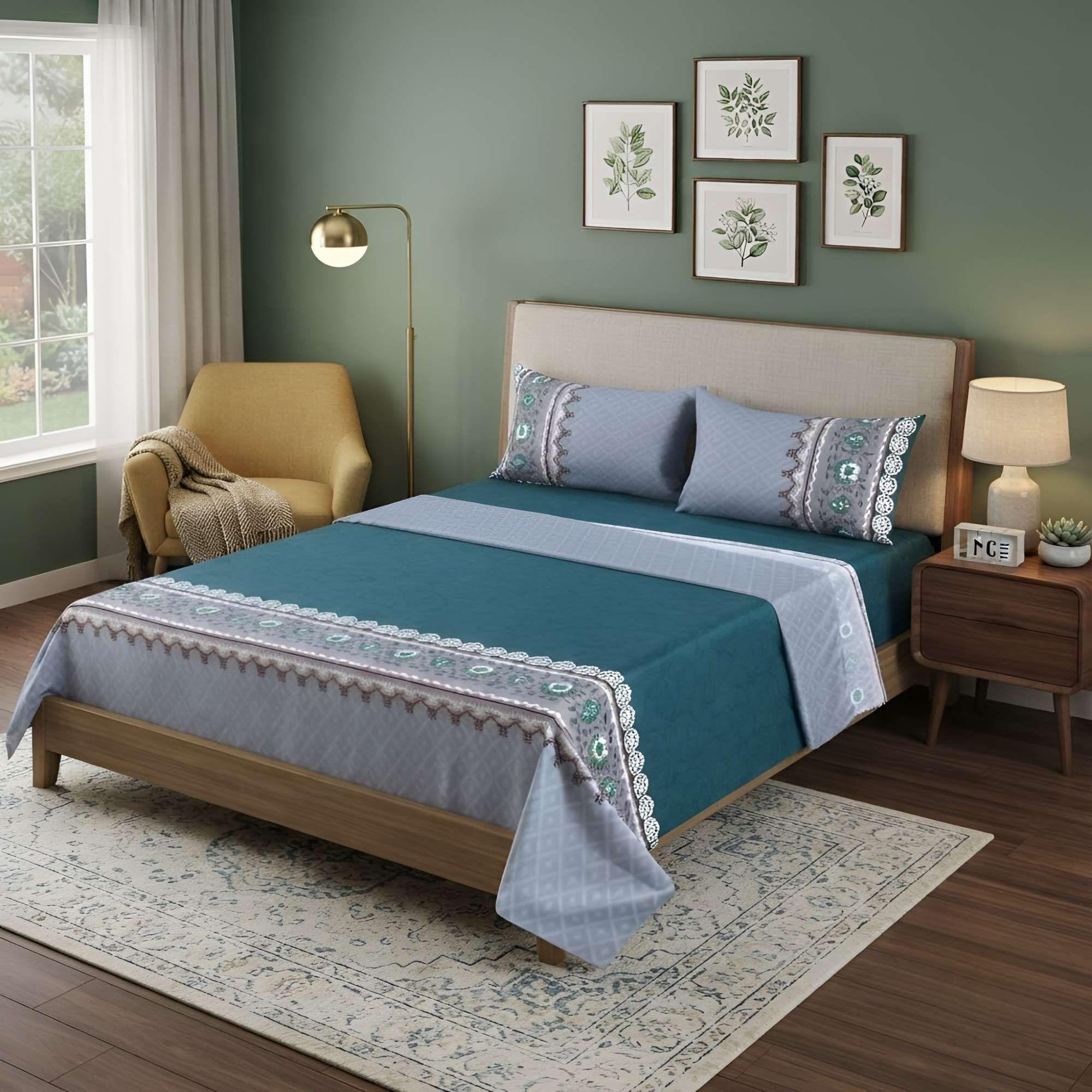 JUEGO DE SABANAS 100% EXTRASUAVE 1 PLAZA TURQUESA-2