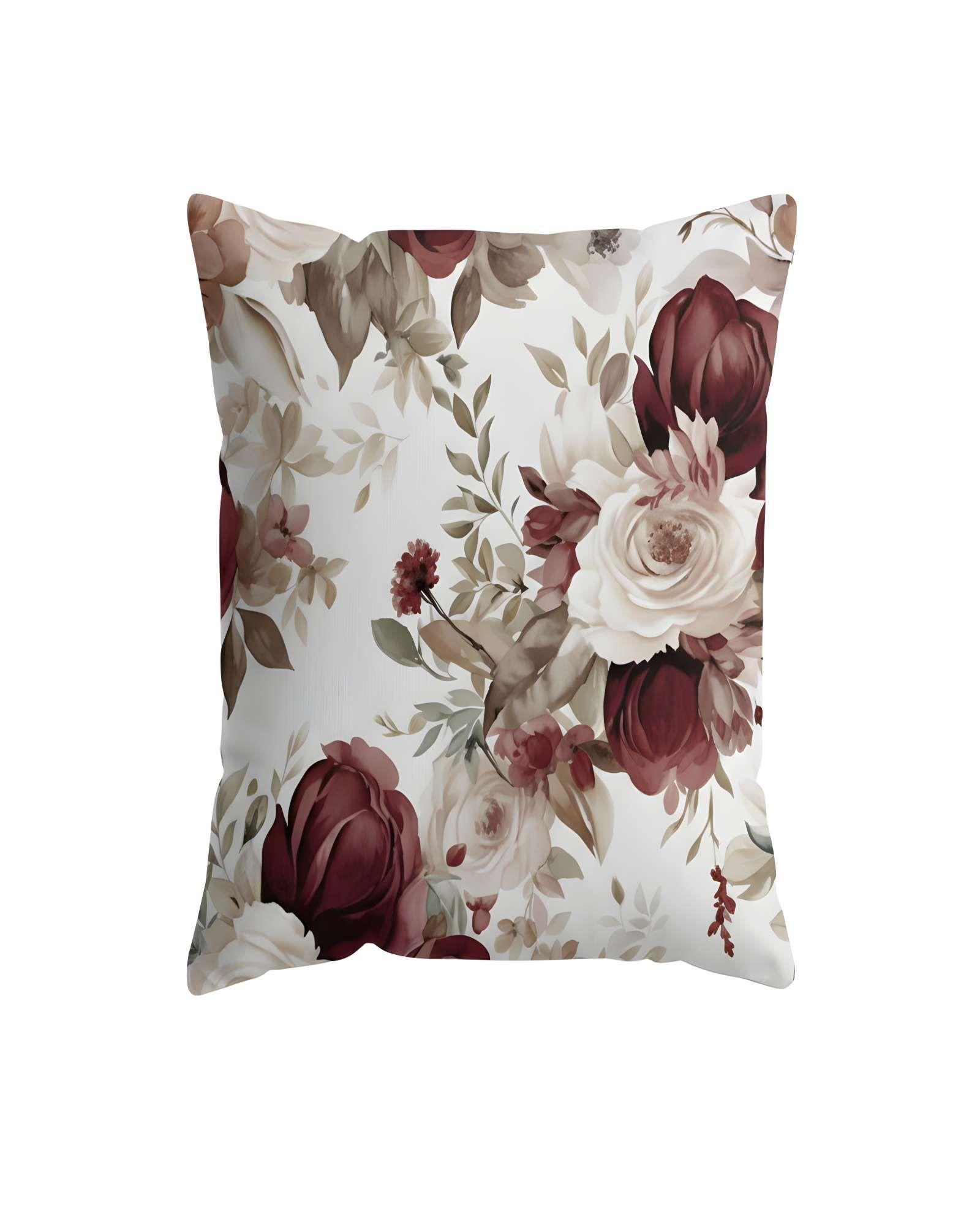 SET DE 2 FUNDAS DE COJIN FLOREADAS 45X45 BLANCO 01-1