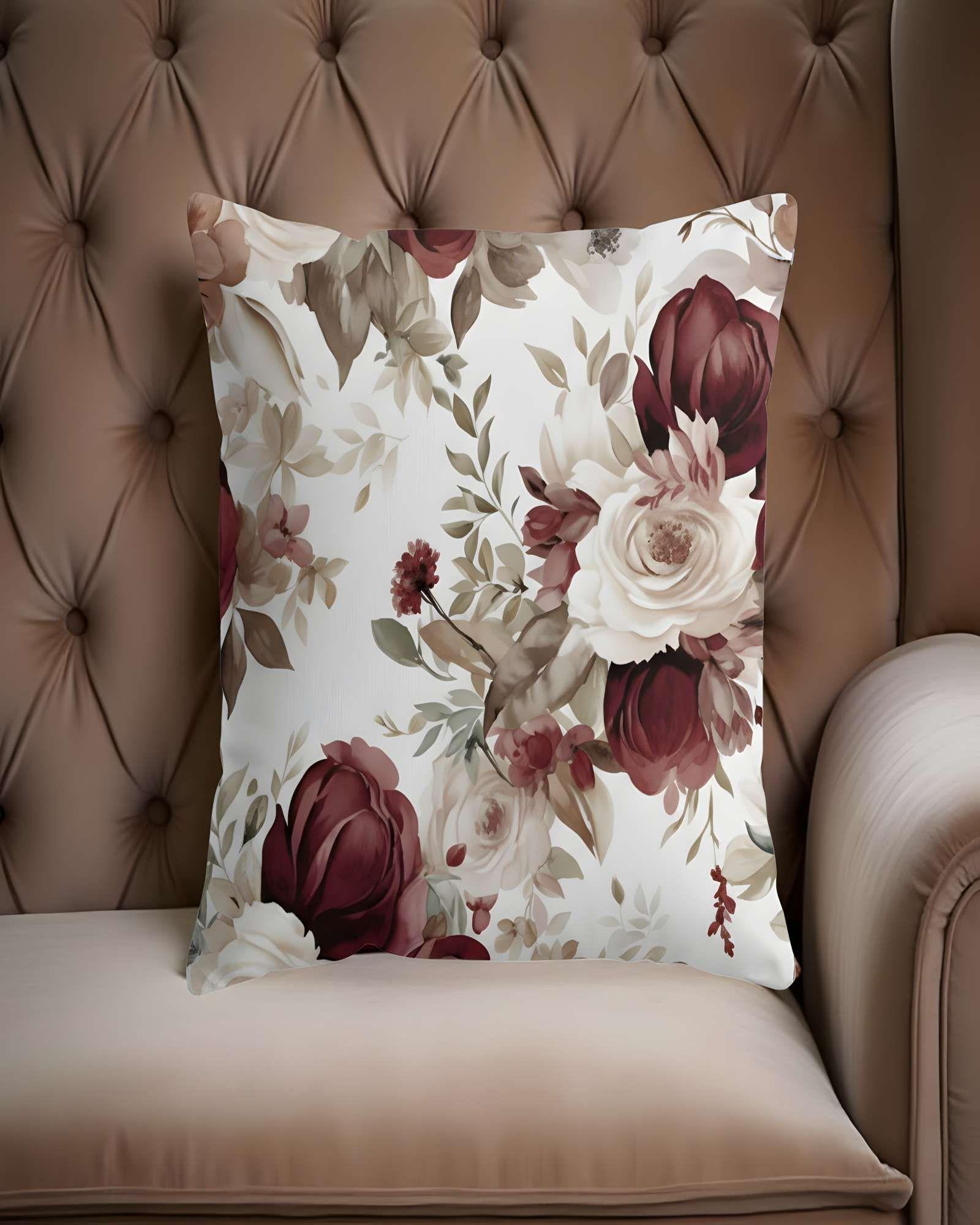 SET DE 2 FUNDAS DE COJIN FLOREADAS 45X45 BLANCO 01-2