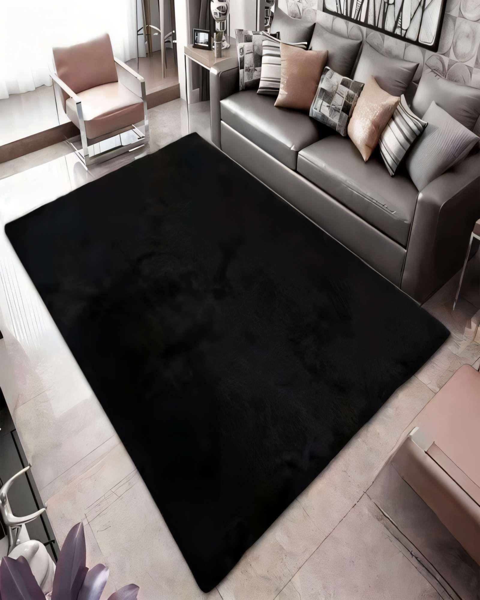ALFOMBRA PELUDA 200X300 PREMIUM COLOR NEGRO -2