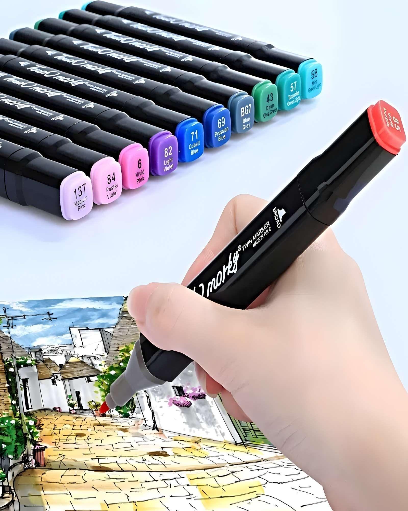 SET DE PLUMONES 120 PIEZAS DOBLE PUNTA-2