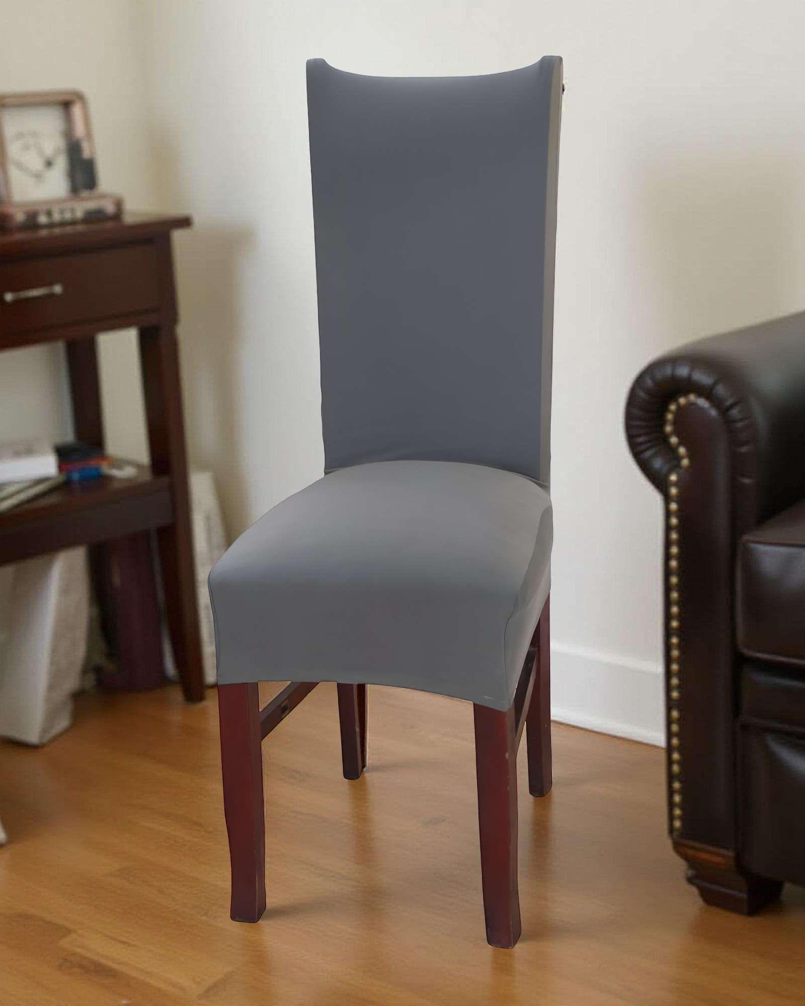 PACK DE 6 FUNDAS PARA SILLA ELASTICADAS COLOR GRIS-2