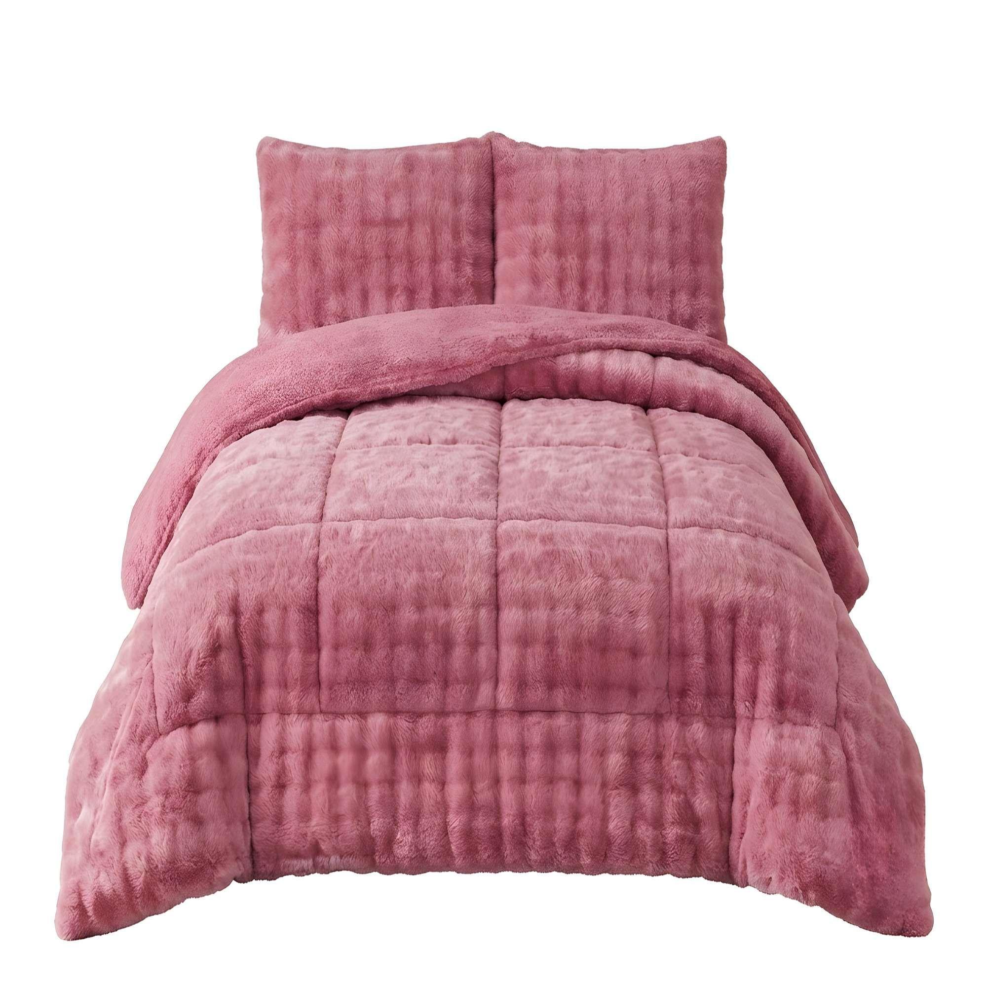 COBERTOR ALTO CONFORT 2 PLAZA 230CM X 250CM COLOR ROSADO -3