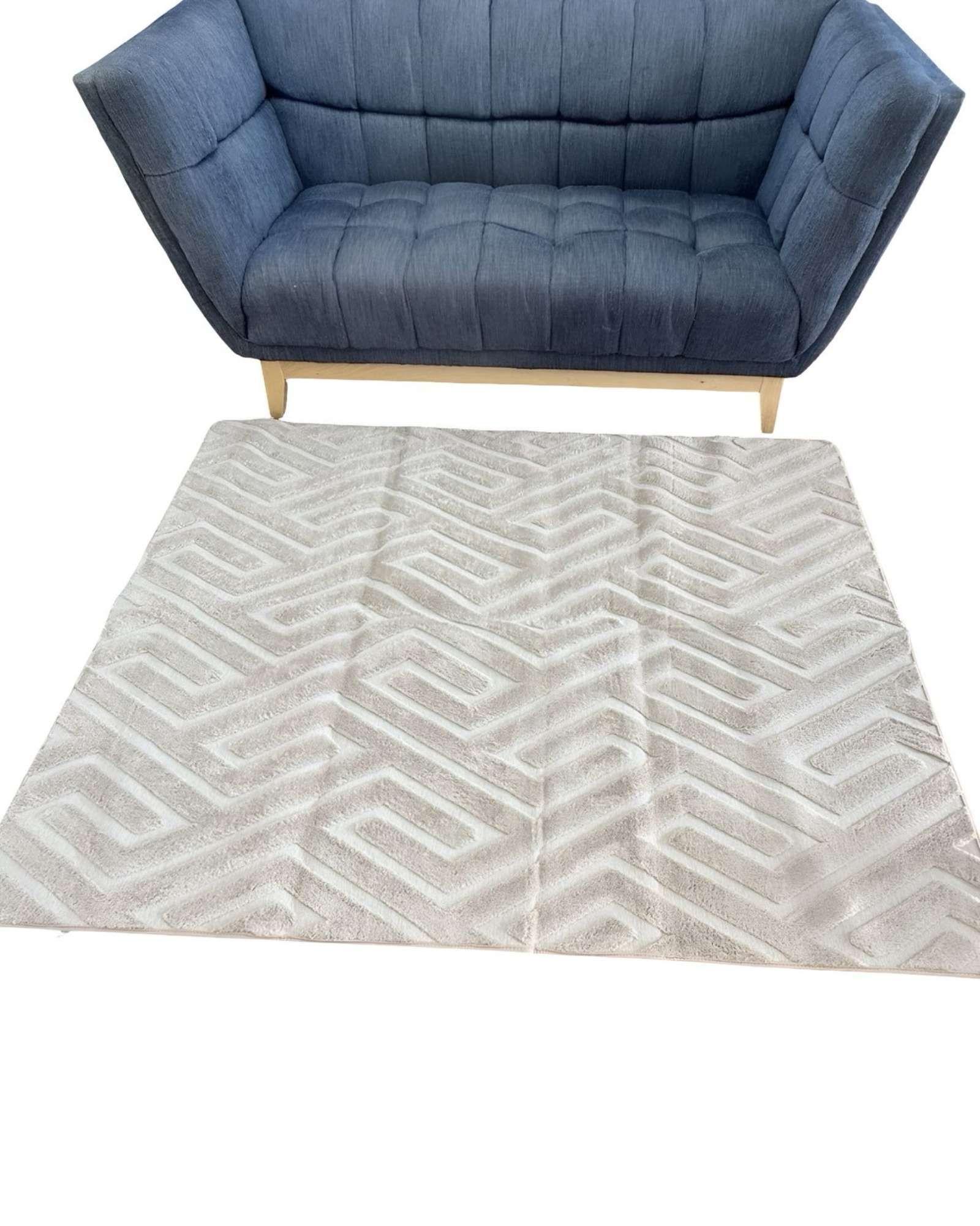 ALFOMBRA LIVING DISEÑO ELEGANTE 160X200CM BEIGE CLARO-0