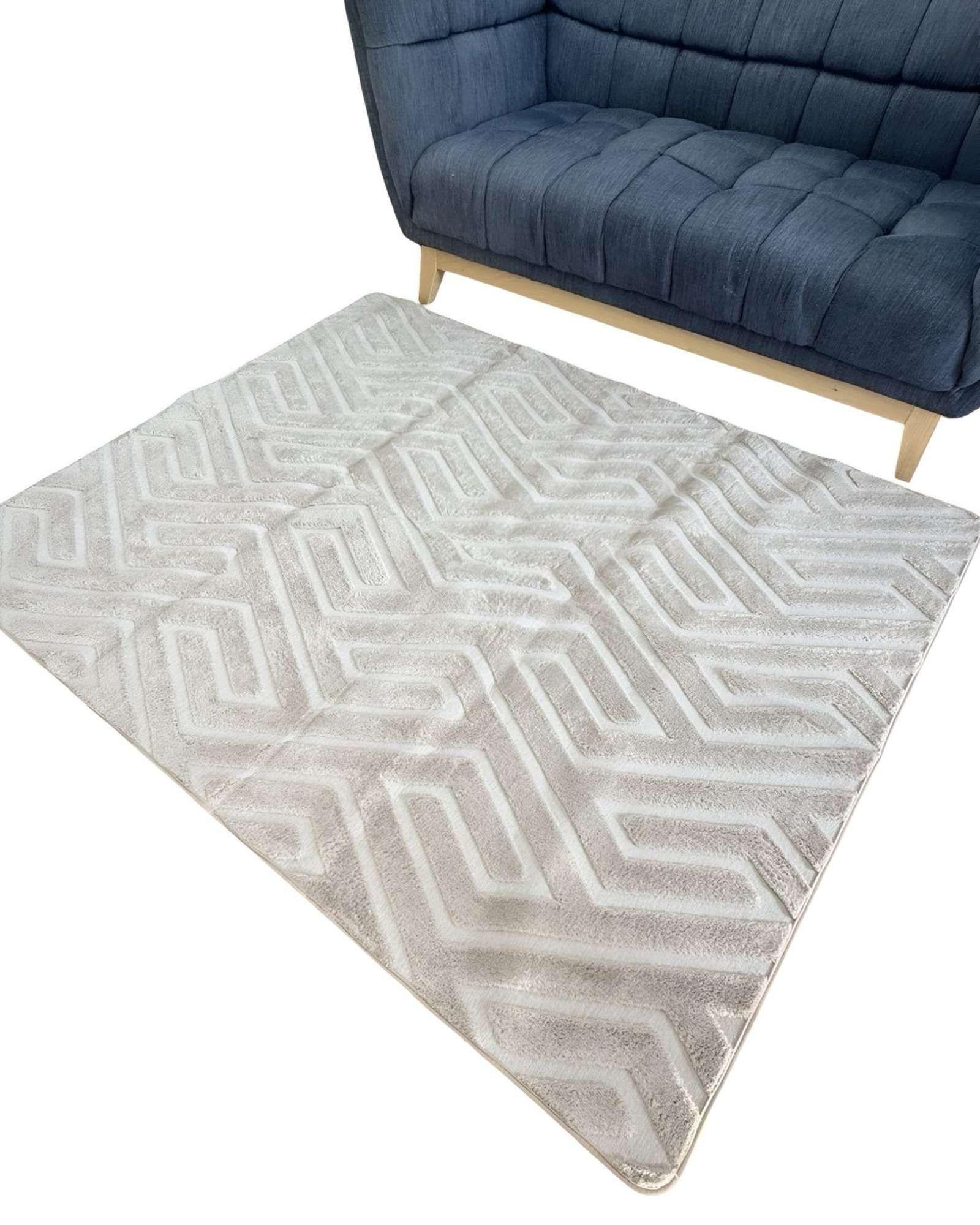 ALFOMBRA LIVING DISEÑO ELEGANTE 160X200CM BEIGE CLARO-1