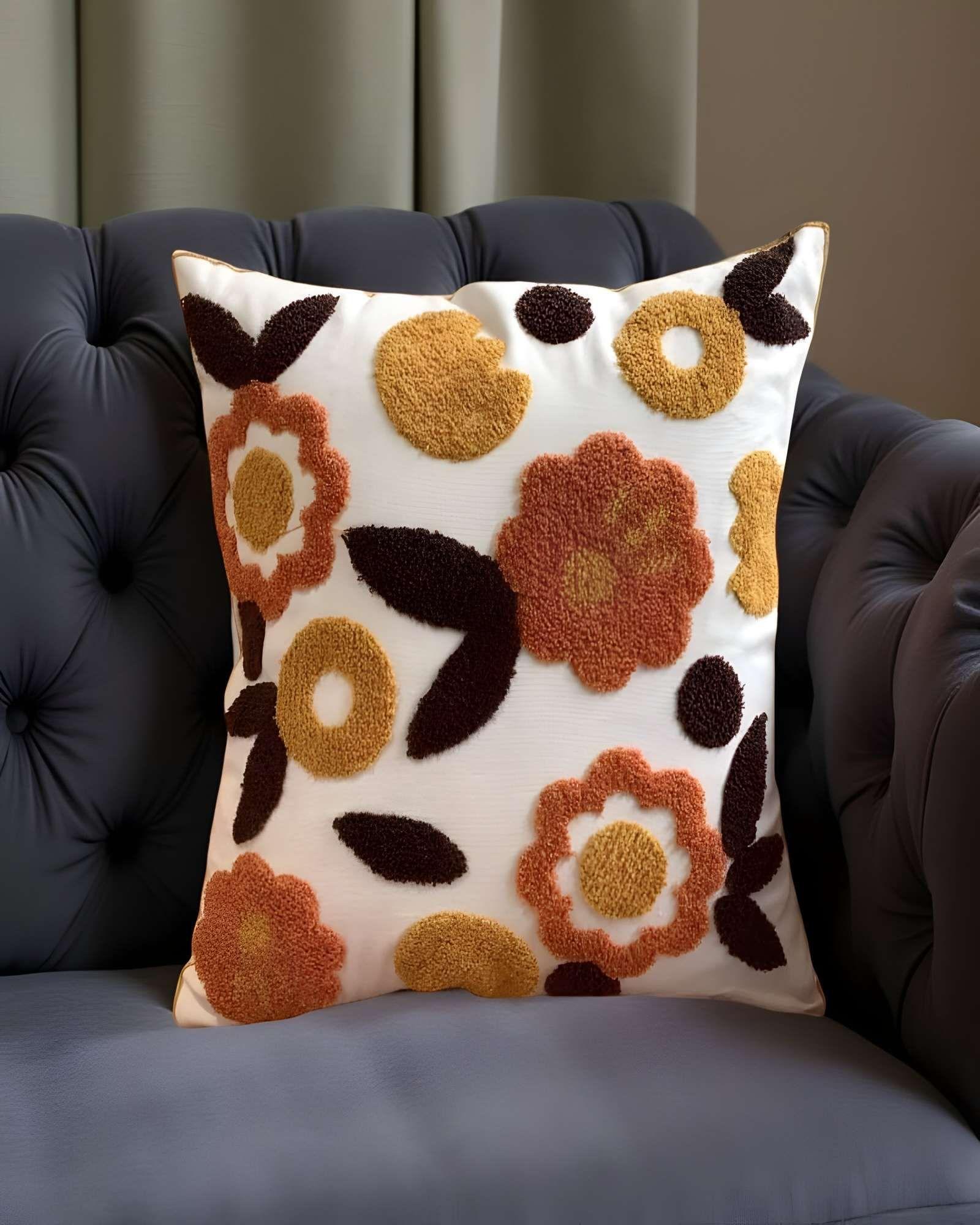 PACK DE 4 FUNDAS DE COJIN TUFTING 45X45 CM BEIGE 04-2