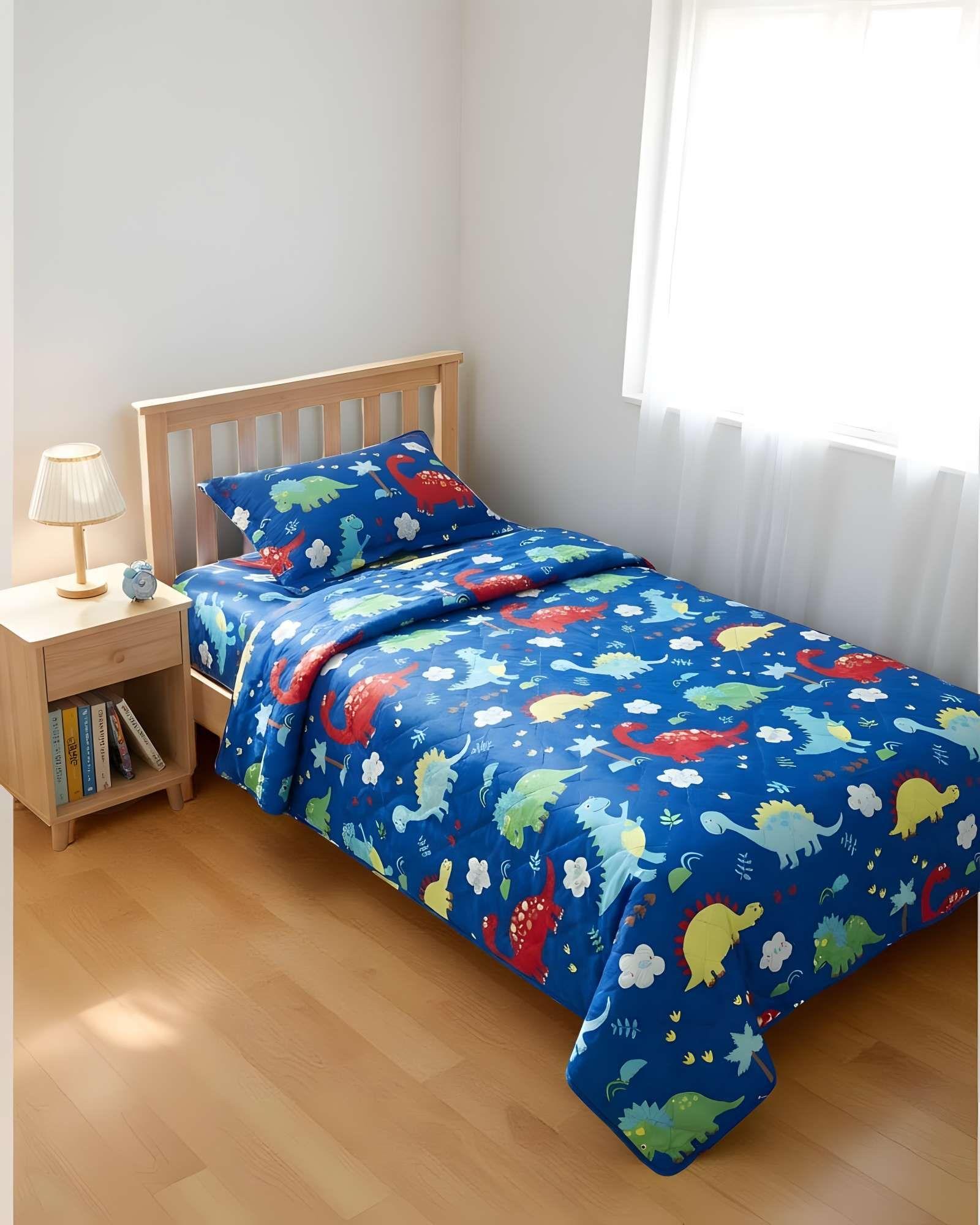CUBRECAMA QUILT DE VERANO PLAZA Y MEDIA INFANTIL AZUL 03-3