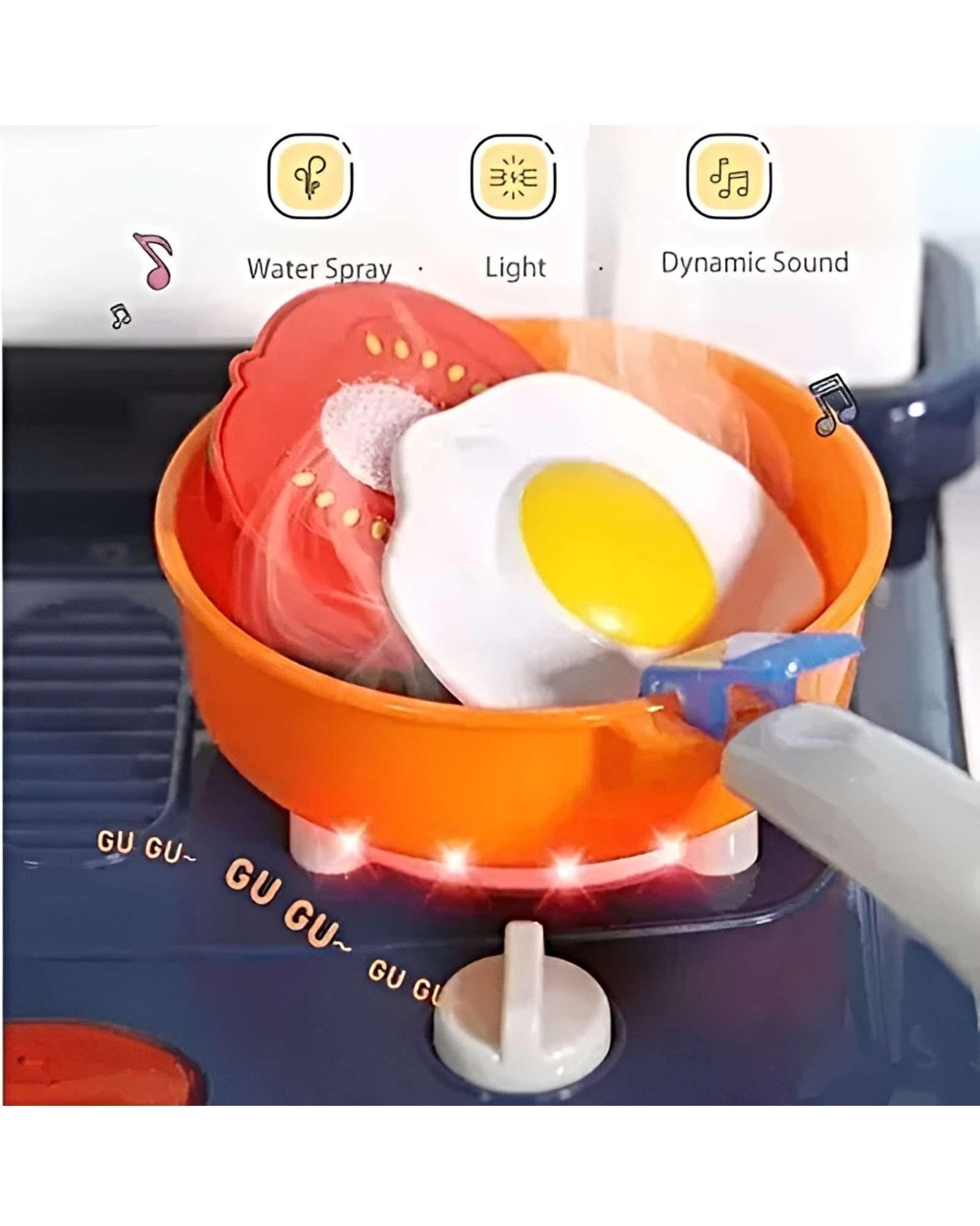 Mega Cocina Infantil Interactiva con Vapor Real, Luces y Sonidos – 108 Piezas rosada-3