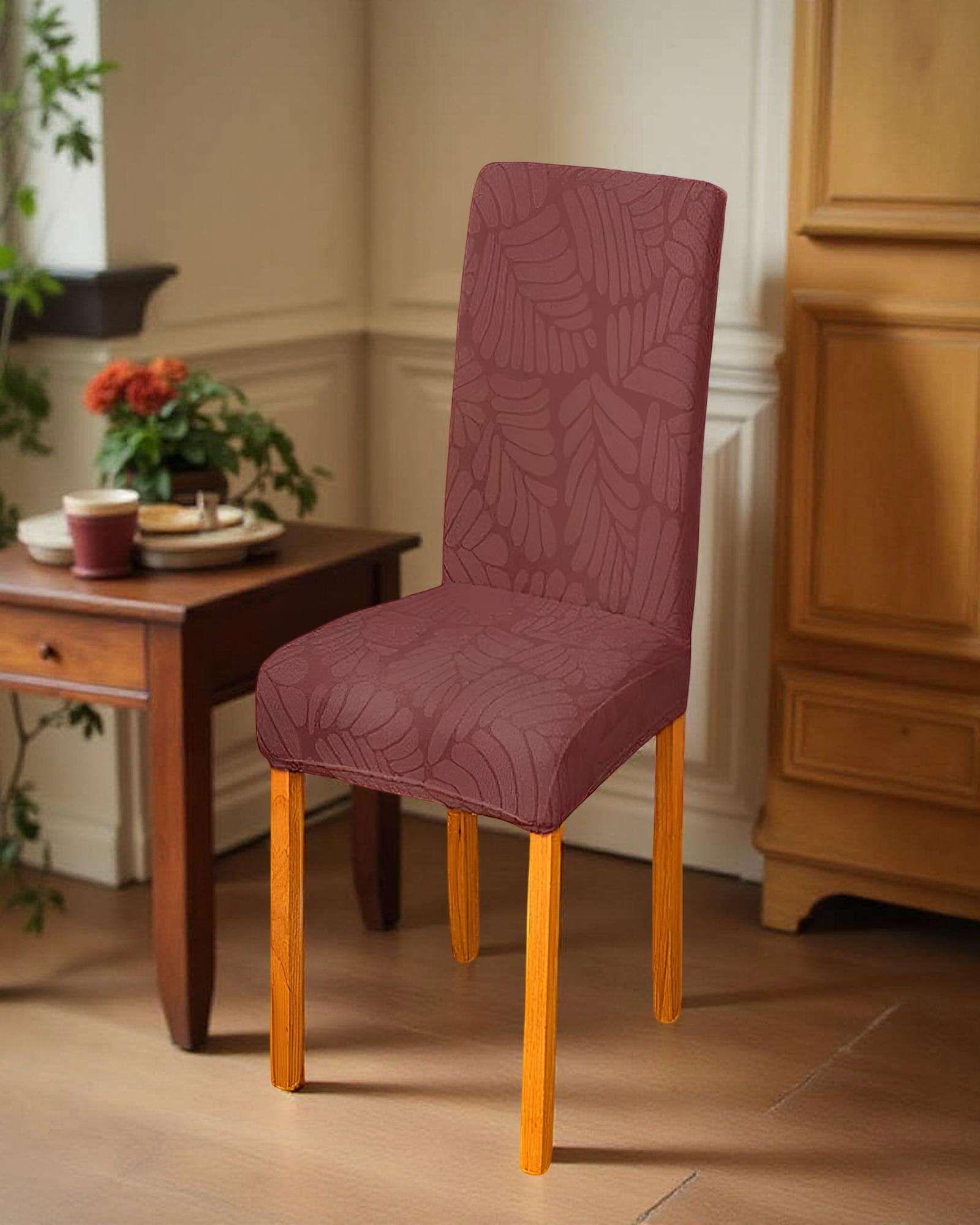 PACK DE 6 FUNDAS PARA SILLA CON DISEÑO TEXTURIZADO COLOR CAFÉ-3