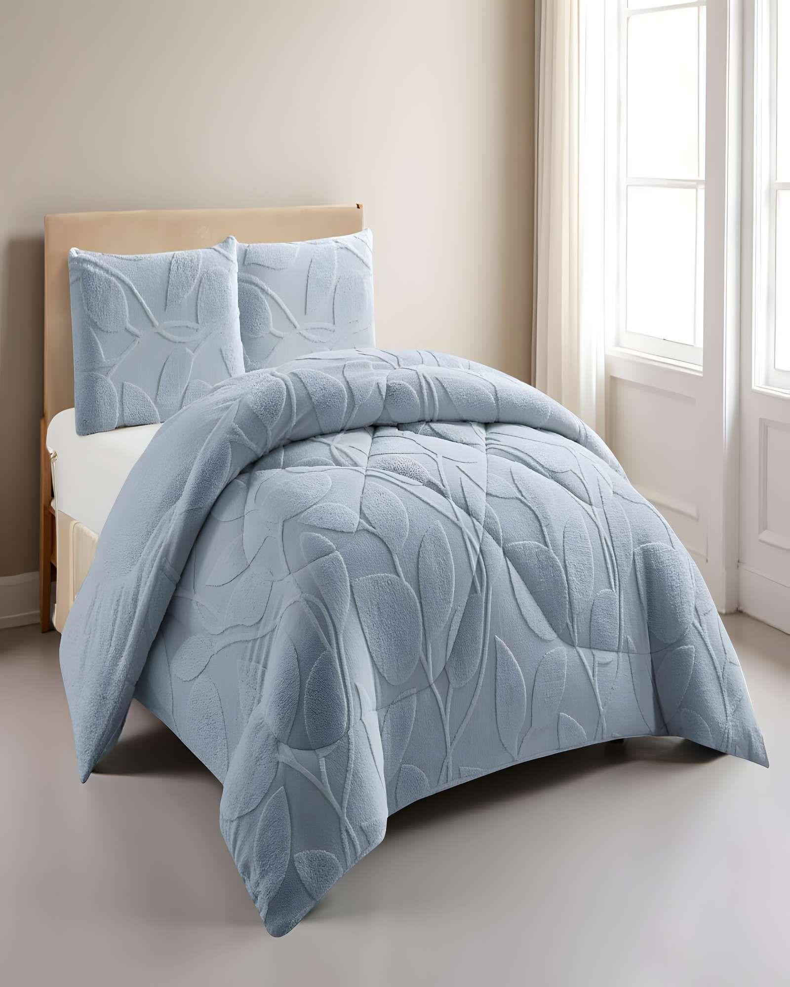 COBERTOR DE INVERNO TEXTURIZADO RY 2 PLAZAS CELESTE-3