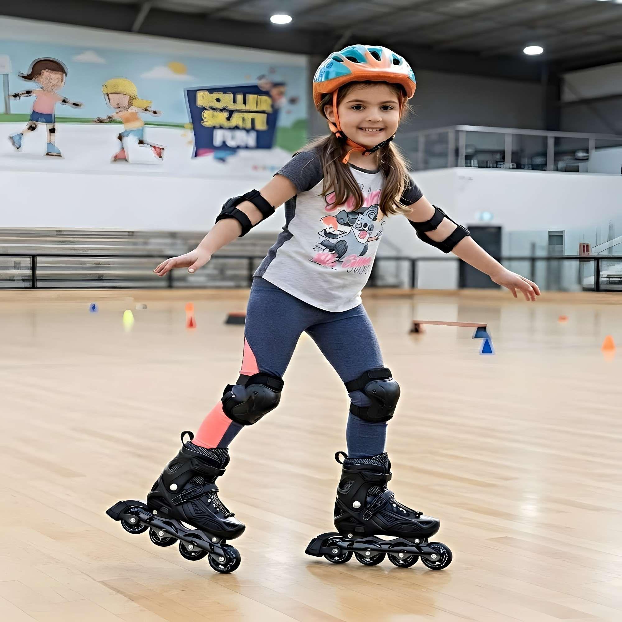 PATIN LINEAL CON LUCES Y KIT TALLA M 35-38 NEGRO-3