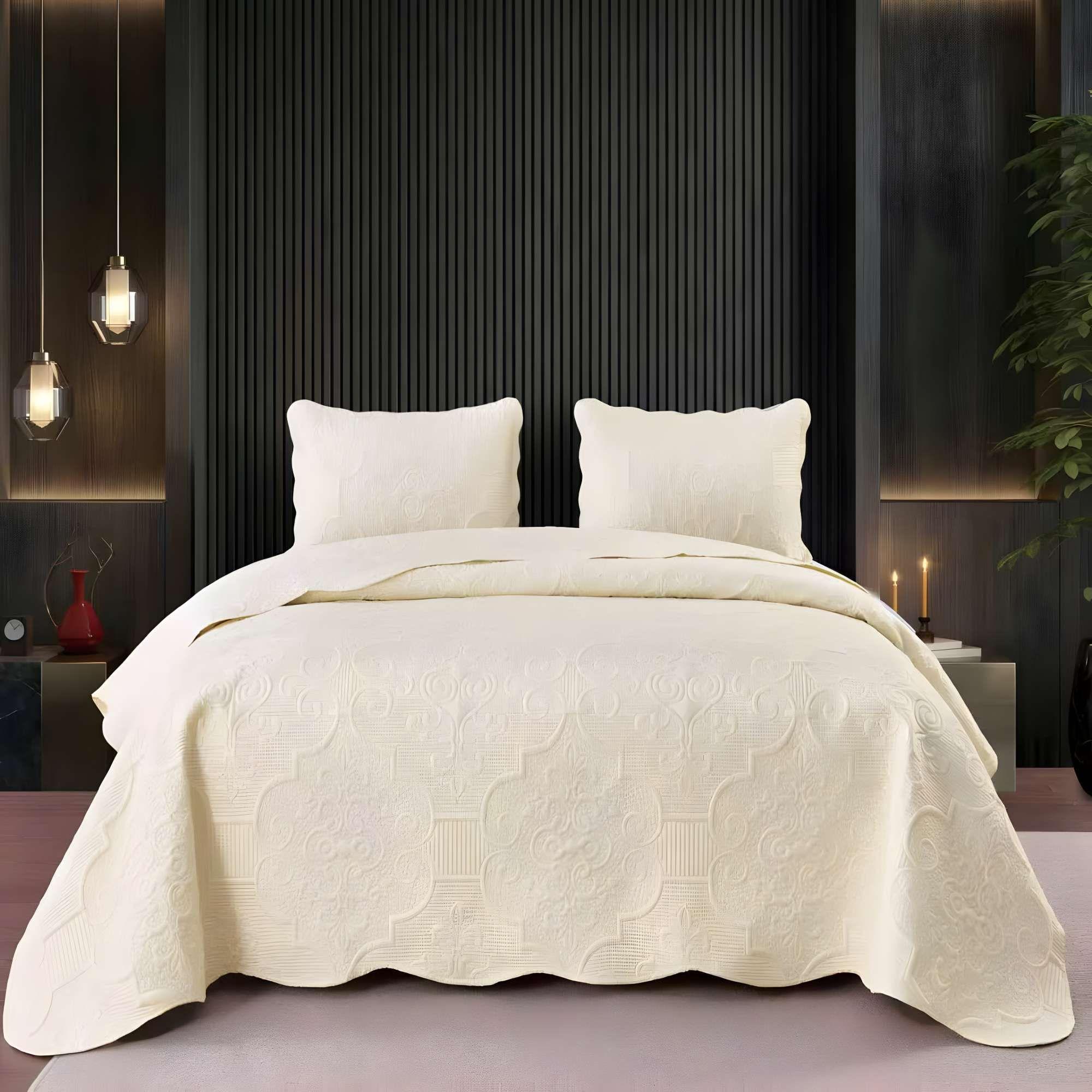 CUBRECAMA DE VERANO KING COLOR BEIGE-0