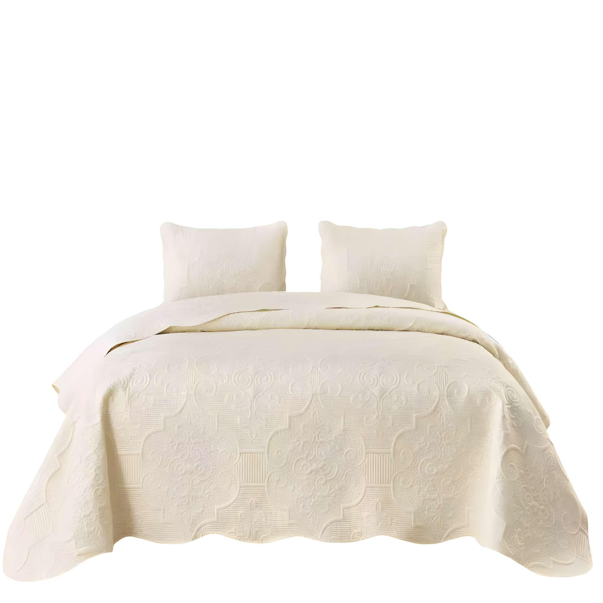 CUBRECAMA DE VERANO KING COLOR BEIGE-3