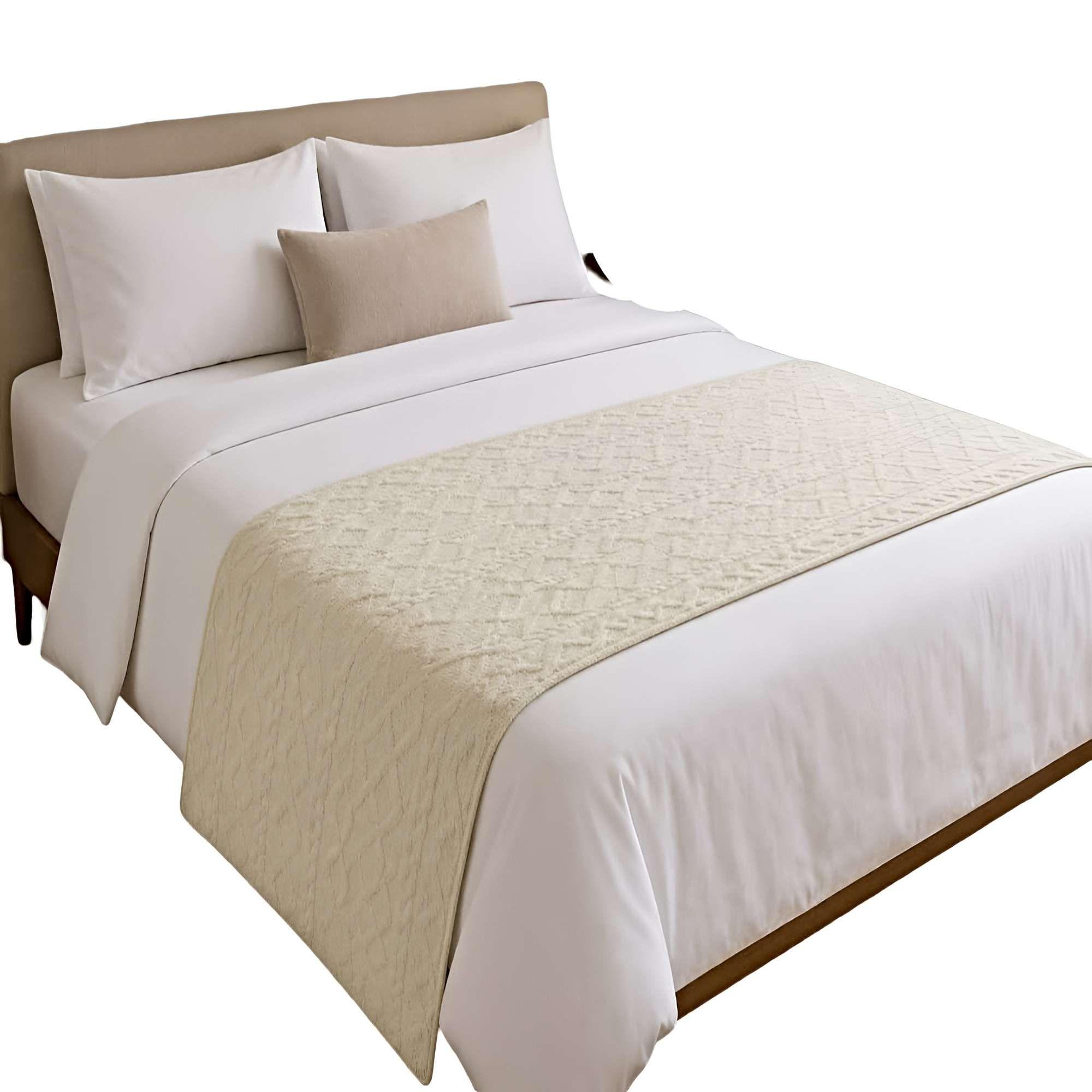 PIECERA DECORATIVA TEXTURIZADA 70X220 CM BEIGE-2