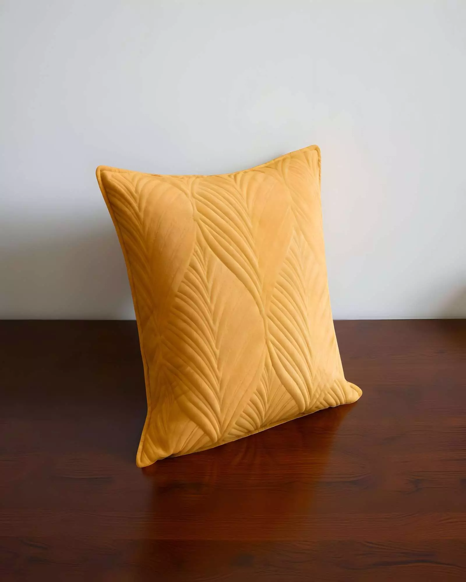 PACK DE 4 FUNDAS DE COJIN SERIE HOJAS 45X45 CM AMARILLO-3