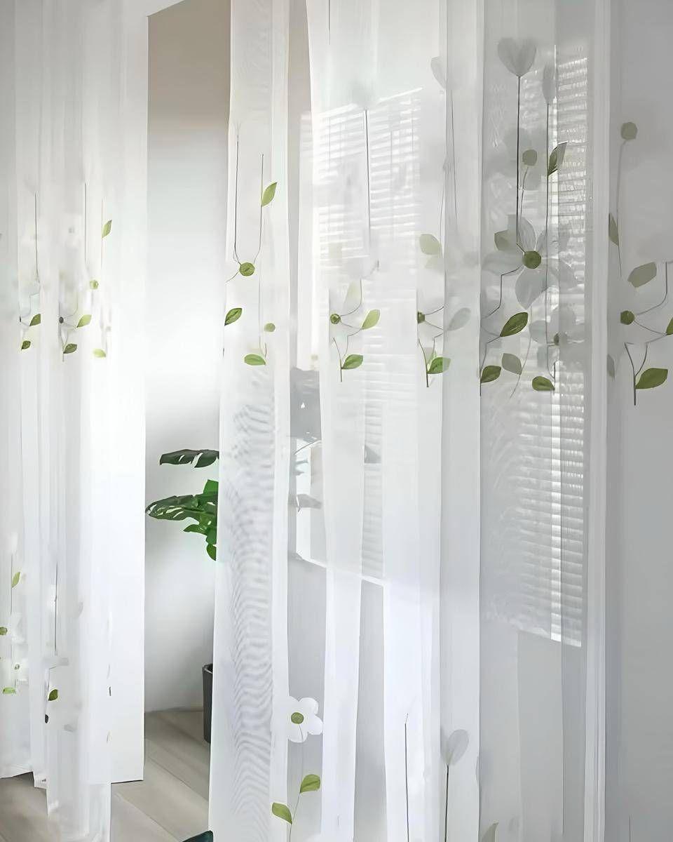2 panel de Cortina visillo transparente con textura 140x230cm TF15-3