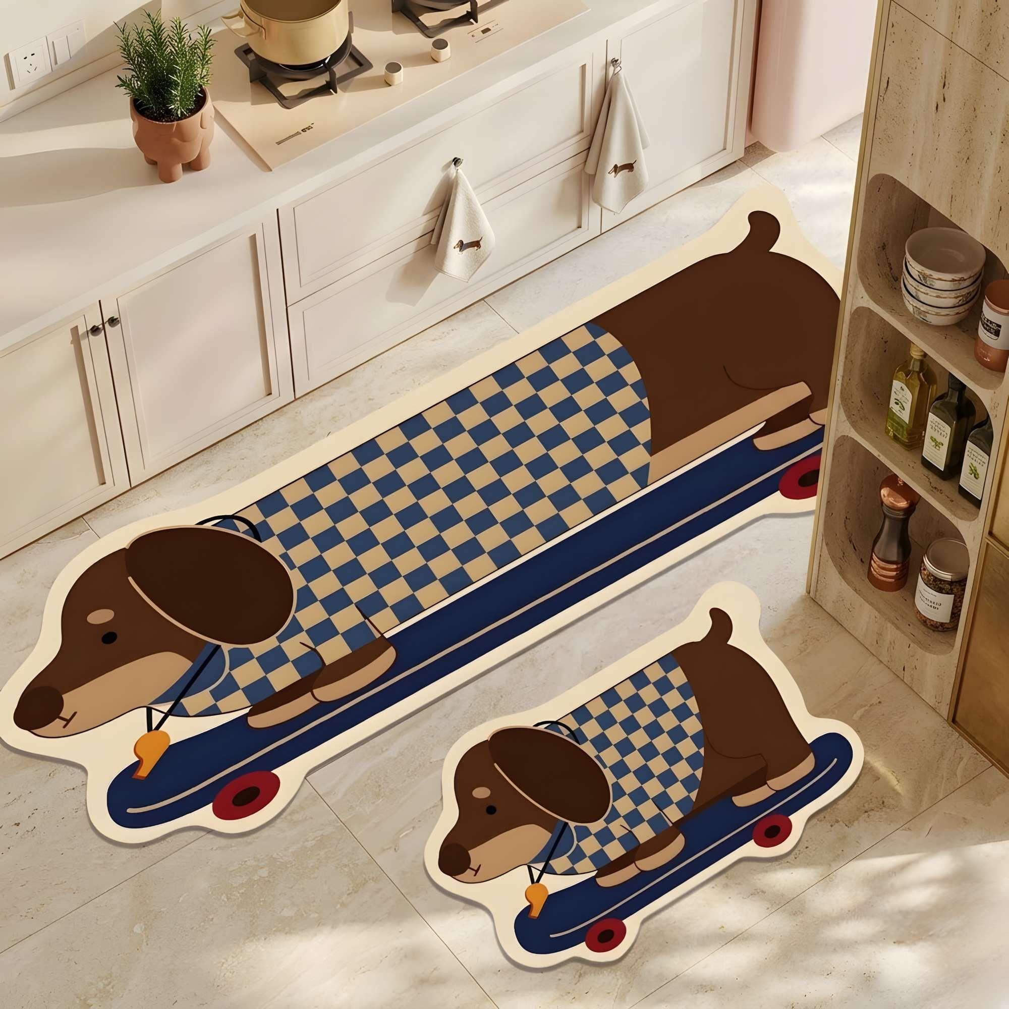 SET DE 2 ALFOMBRAS DE GOMA MINIMALISTAS PARA COCINA B8-2