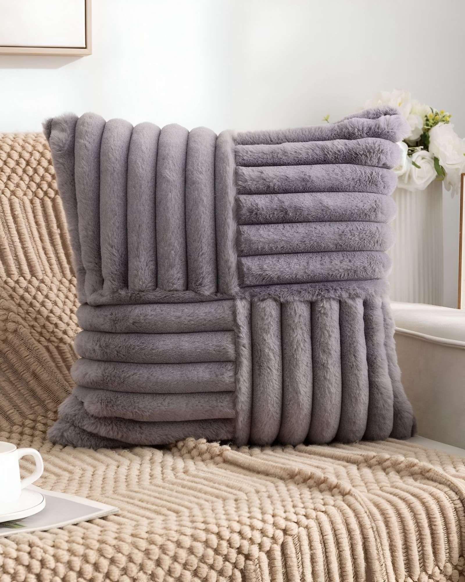 PACK DE 2 FUNDAS PELUDA EMPALMADA MORADO-2