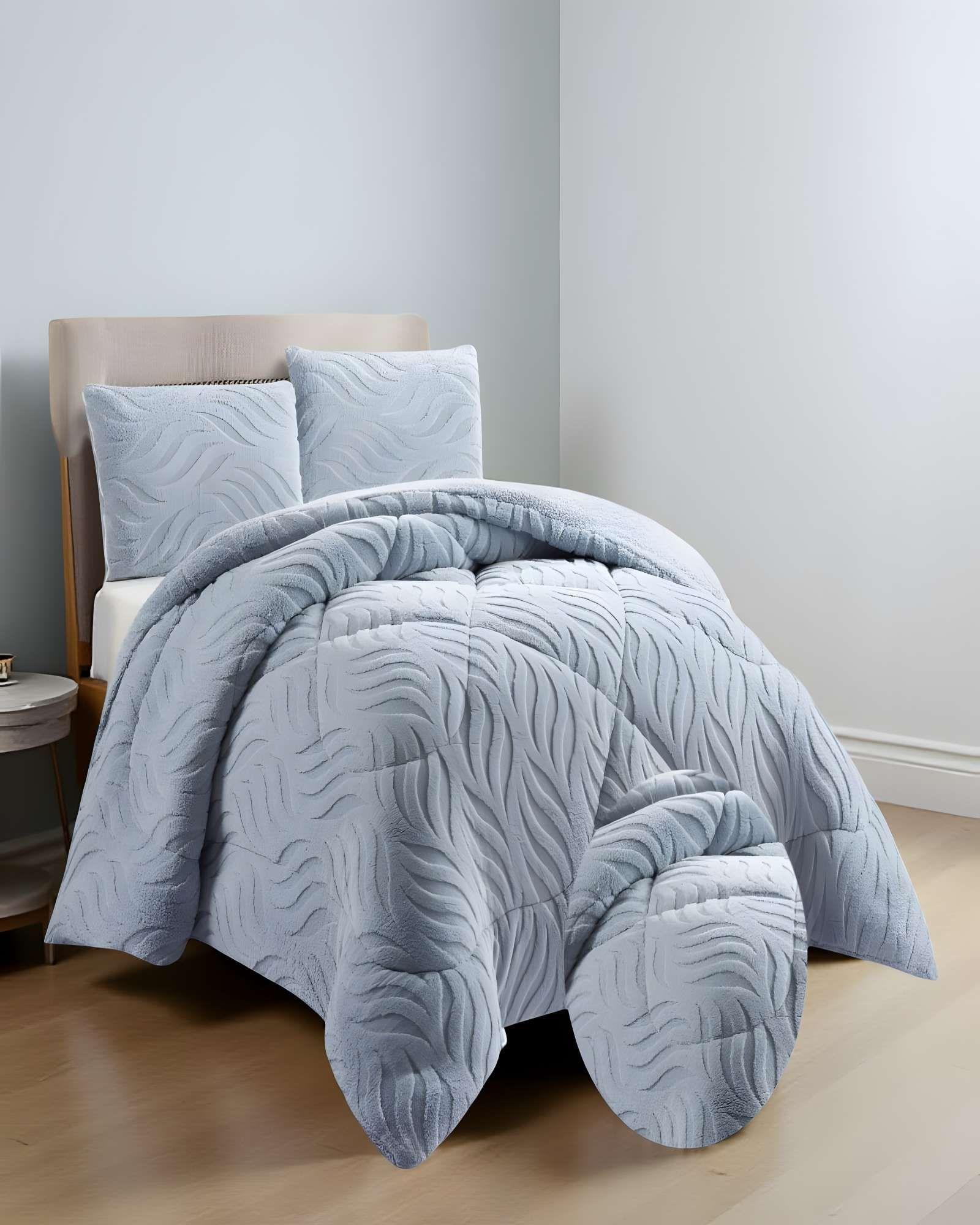 COBERTOR DE INVERNO TEXTURIZADO RB KING CELESTE-2