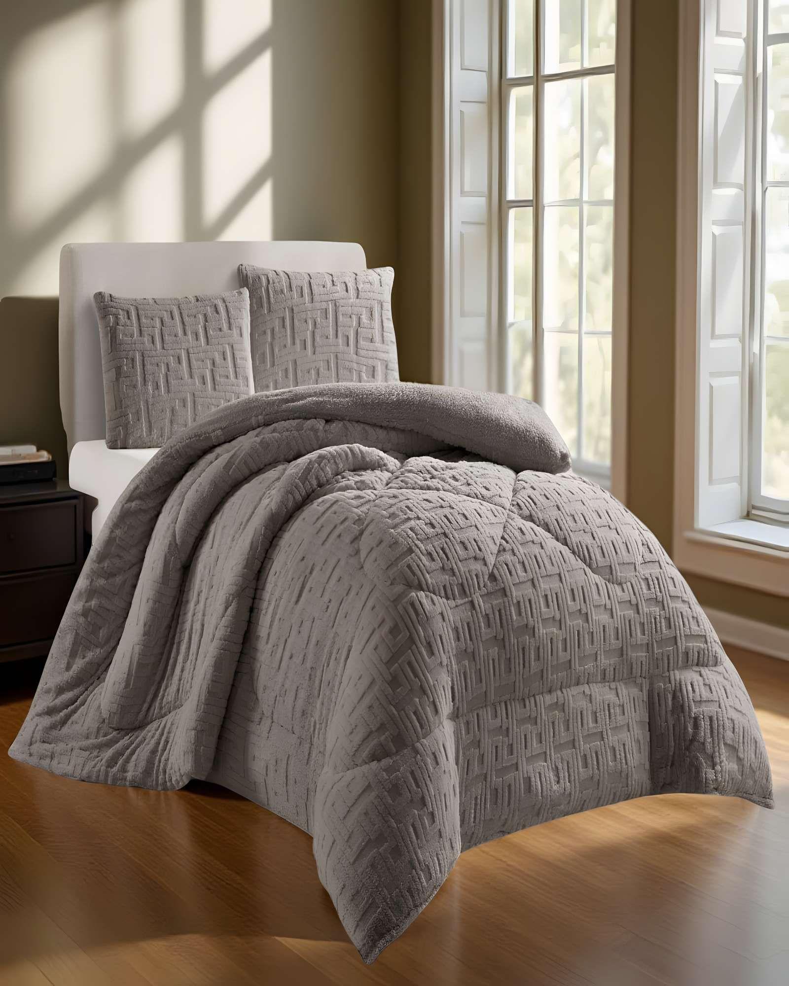 COBERTOR DE INVERNO TEXTURIZADO RH KING GRIS-3