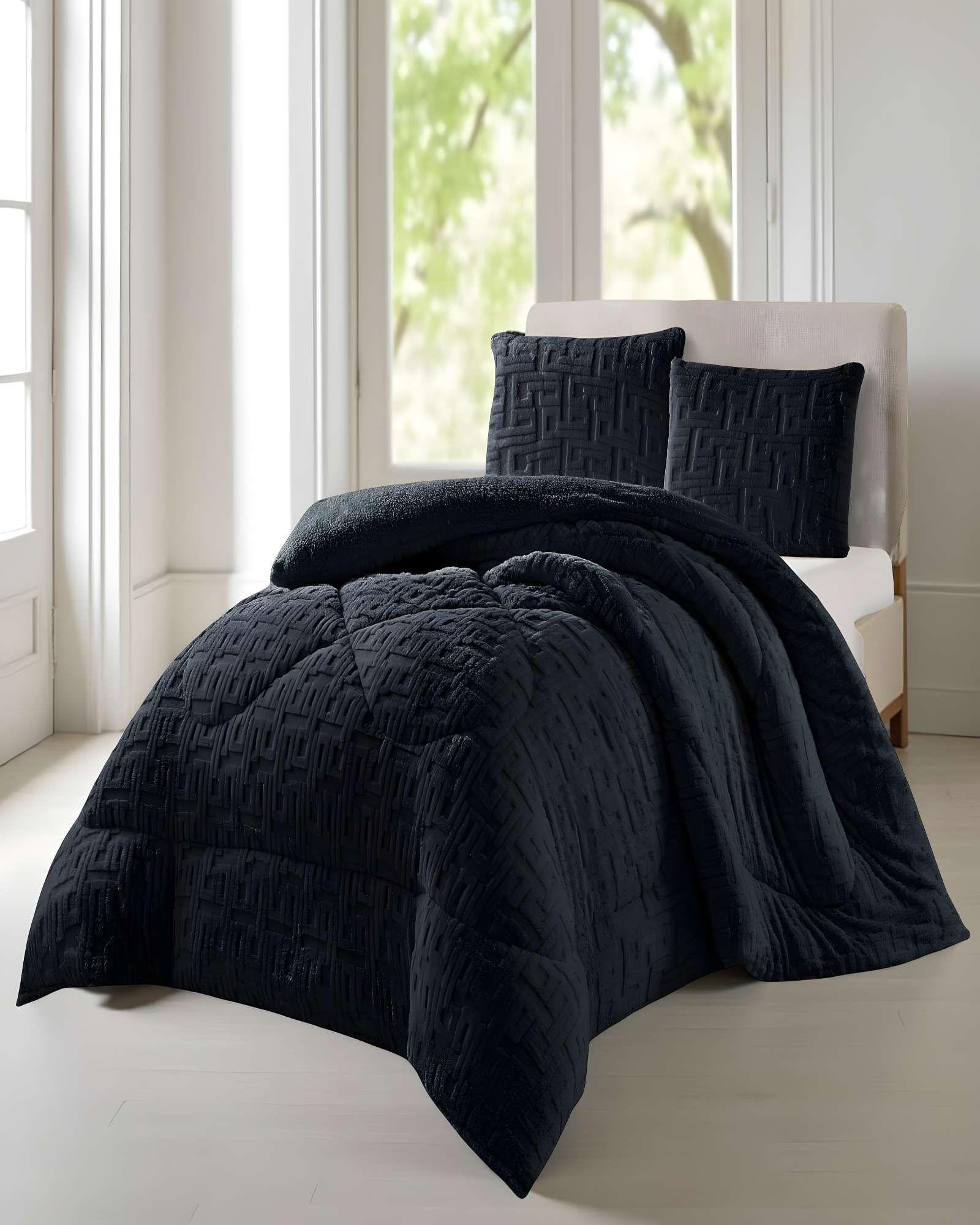 COBERTOR DE INVERNO TEXTURIZADO RH KING NEGRO-2