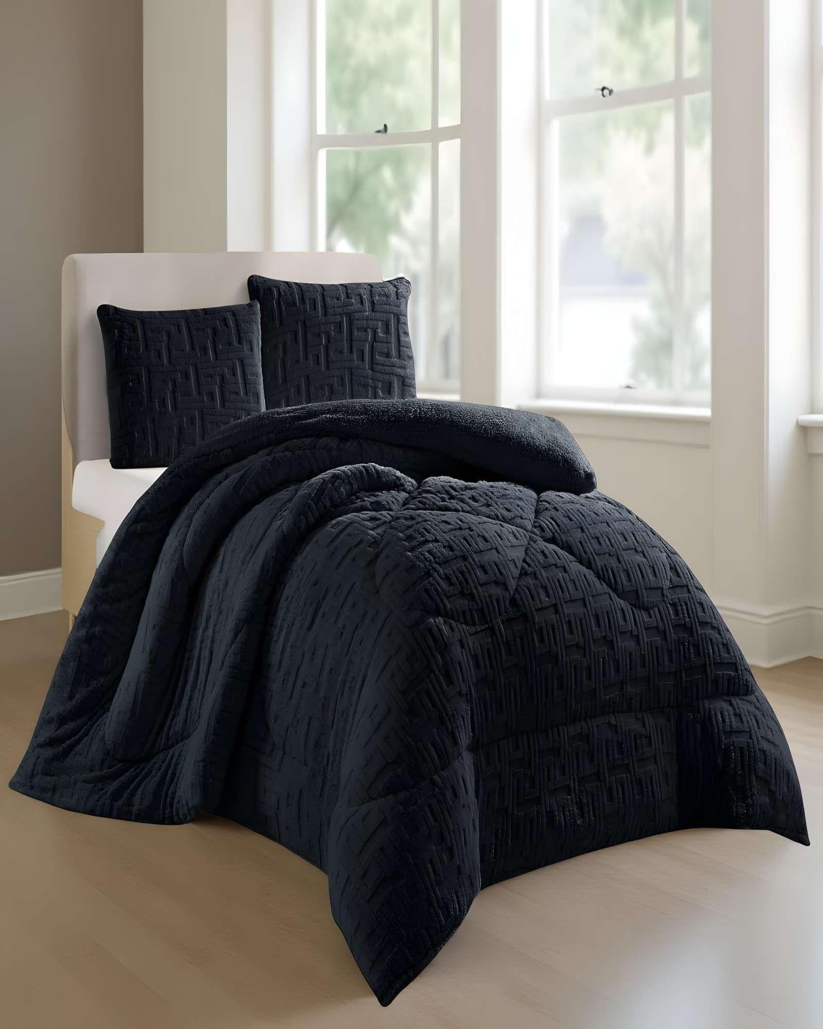 COBERTOR DE INVERNO TEXTURIZADO RH KING NEGRO-3