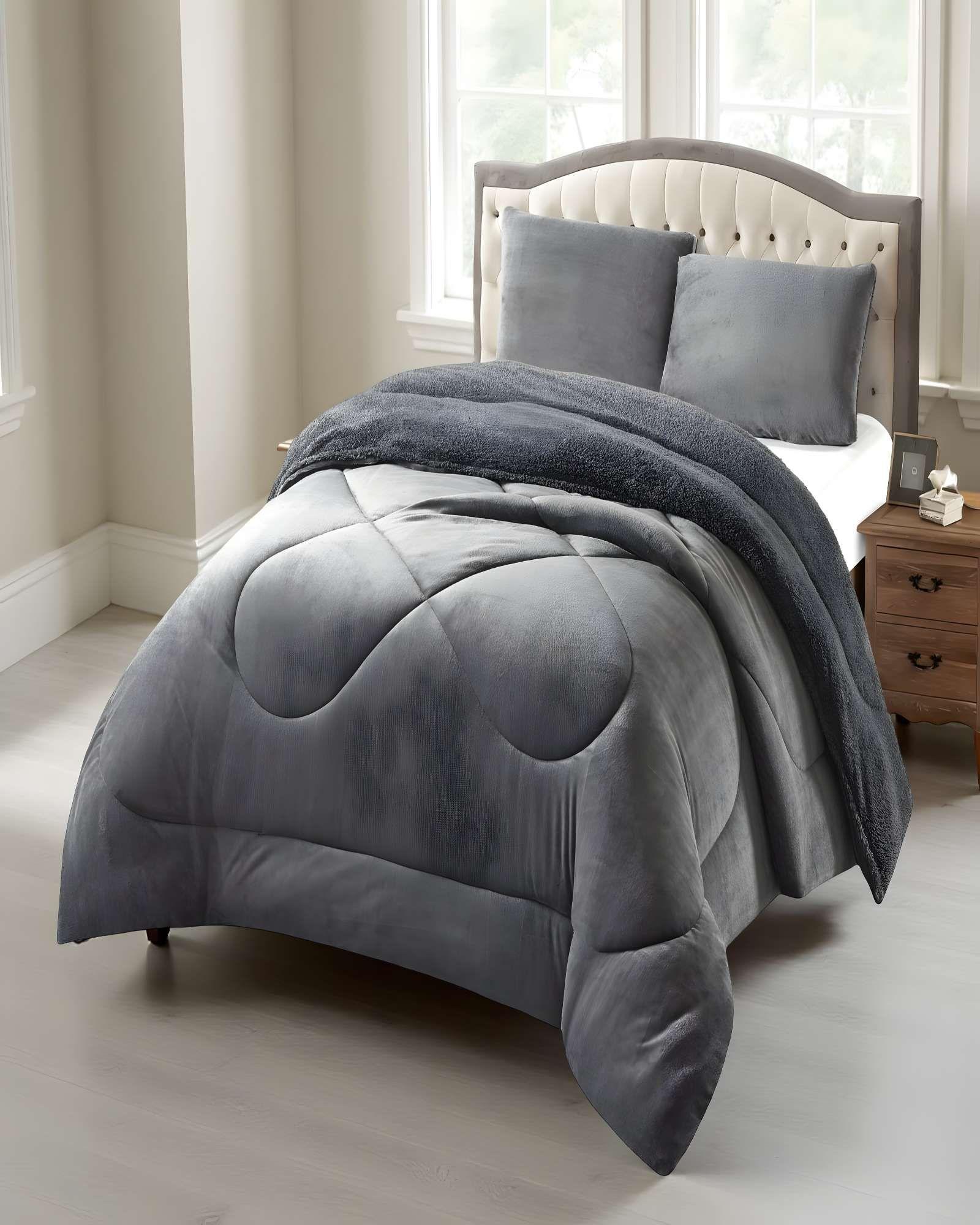 COBERTOR DE INVERNO PLUSH CON CHIPORRO CS 2 PLAZAS GRIS-2