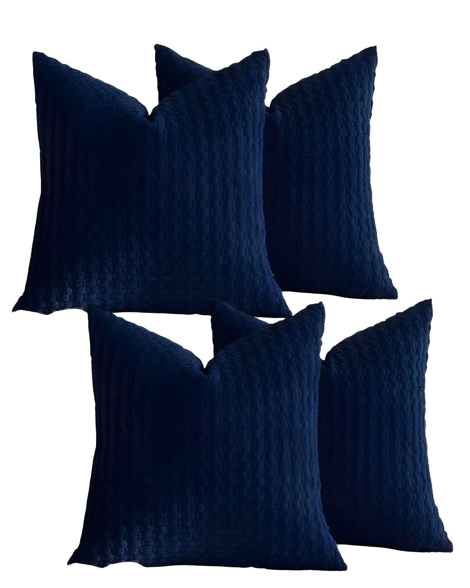 PACK DE 4 FUNDAS DE COJINES DISEÑO DE MAIZ 45CM X 45 CM AZUL-2