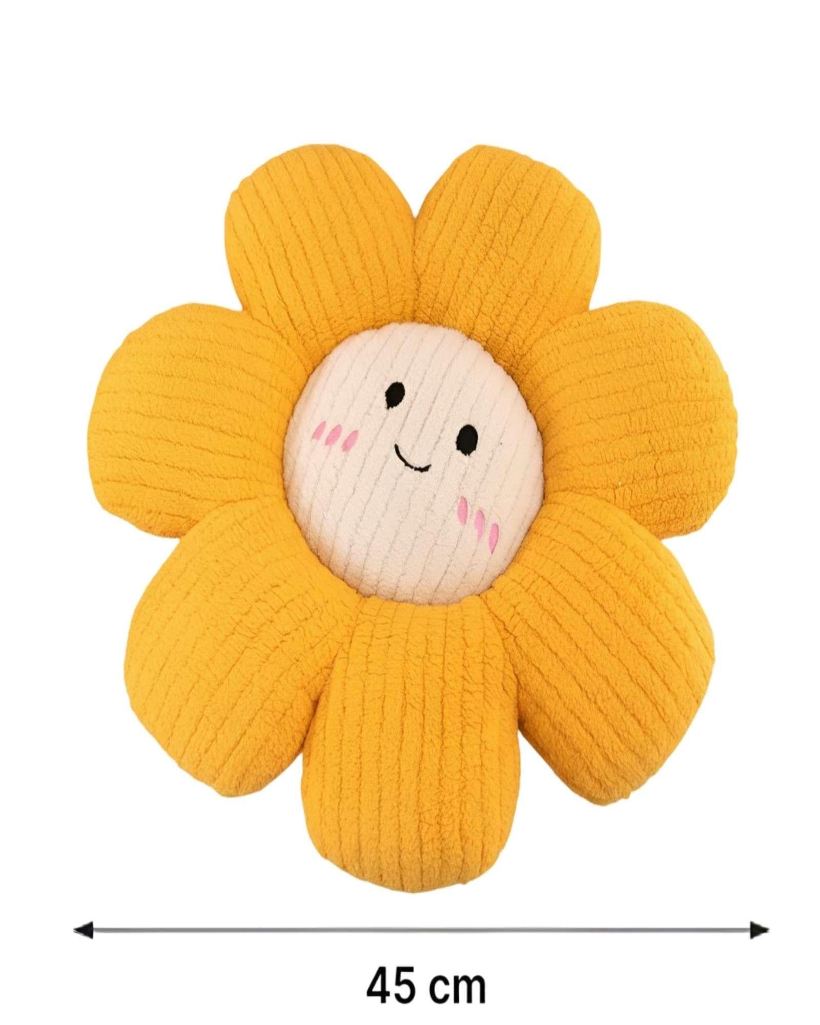 SET DE 2 COJINES DECORATIVO FLOR KAWAII 25CM AMARILLO-1
