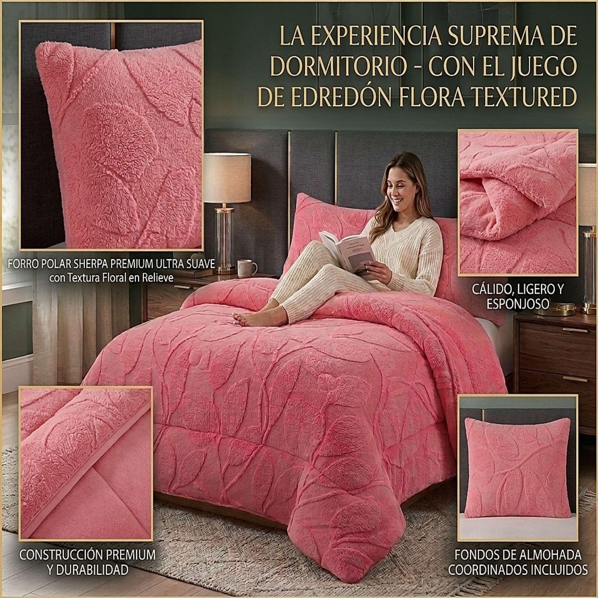 COBERTOR DE INVERNO TEXTURIZADO RY KING ROSADO 2-1