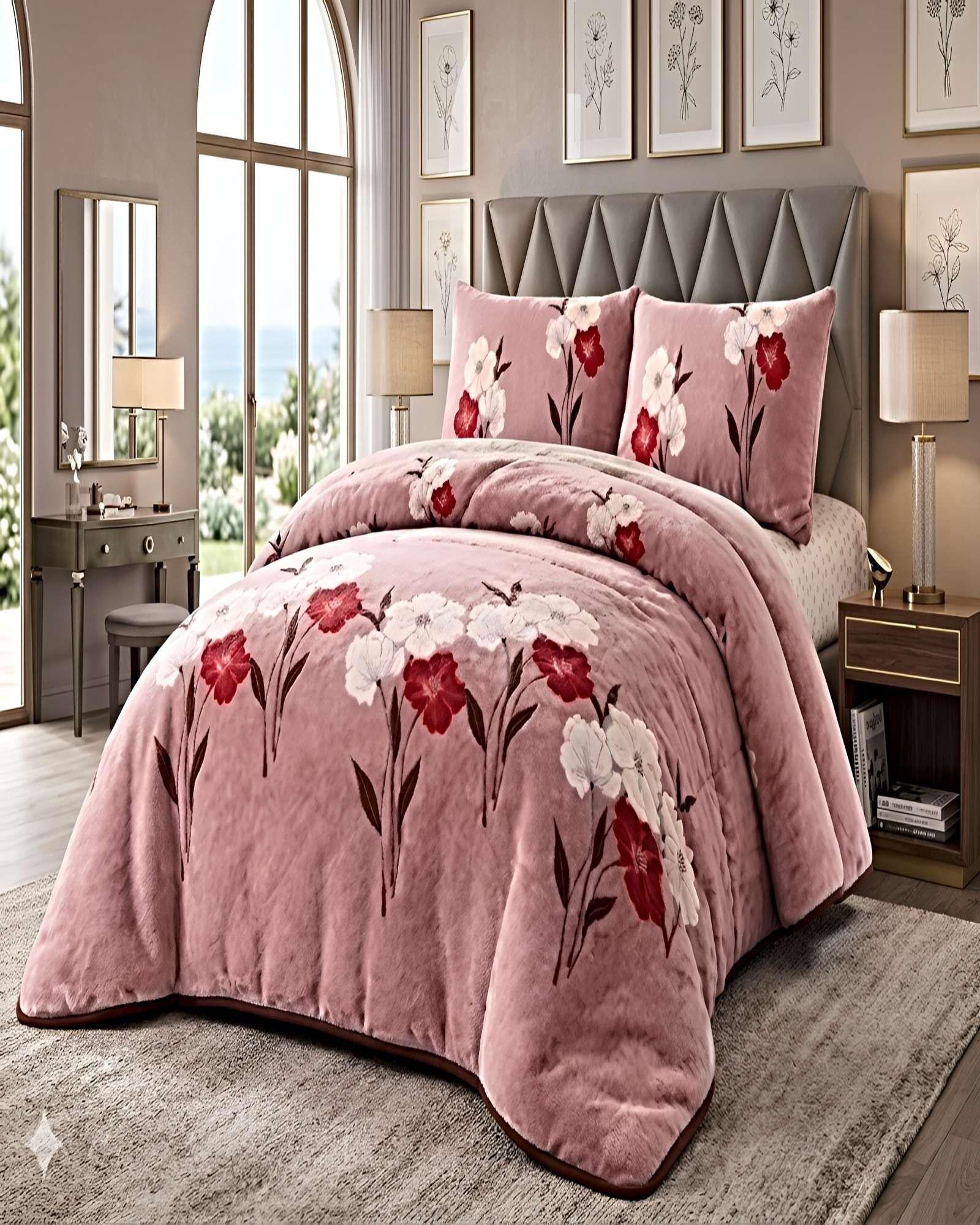 COBERTOR DE INVIERNO PLUSH 2 PLAZAS 230X250CM ROSA 2-3