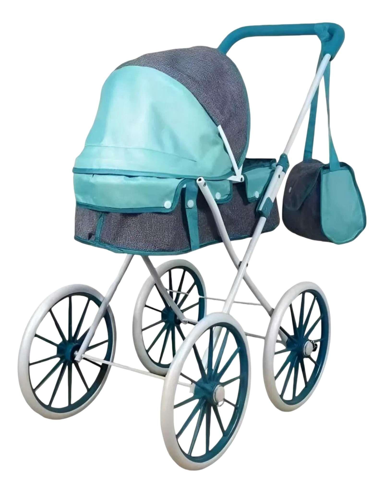 Cochecito de Muñecas Clásico Plegable Celeste-1
